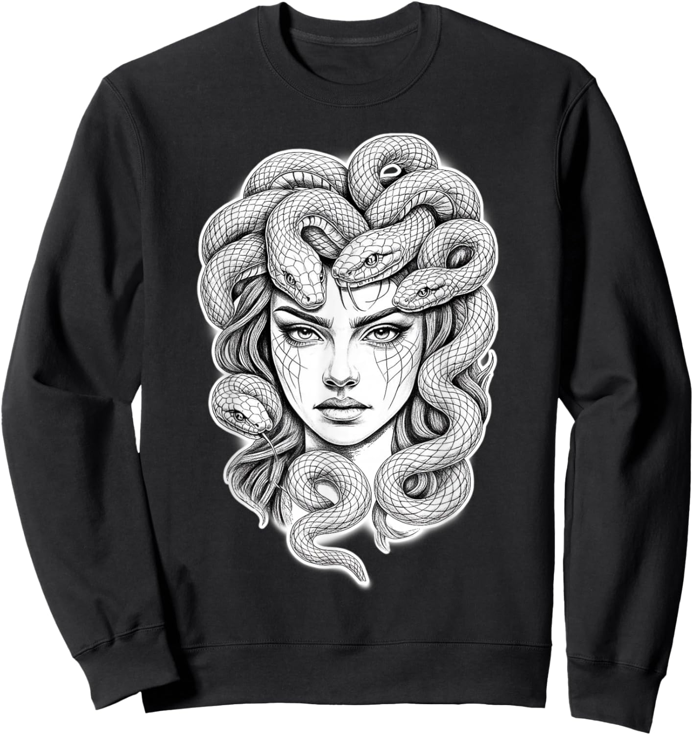 Medusa Goddess Snake Sweatshirt - Sweatshirt | Black