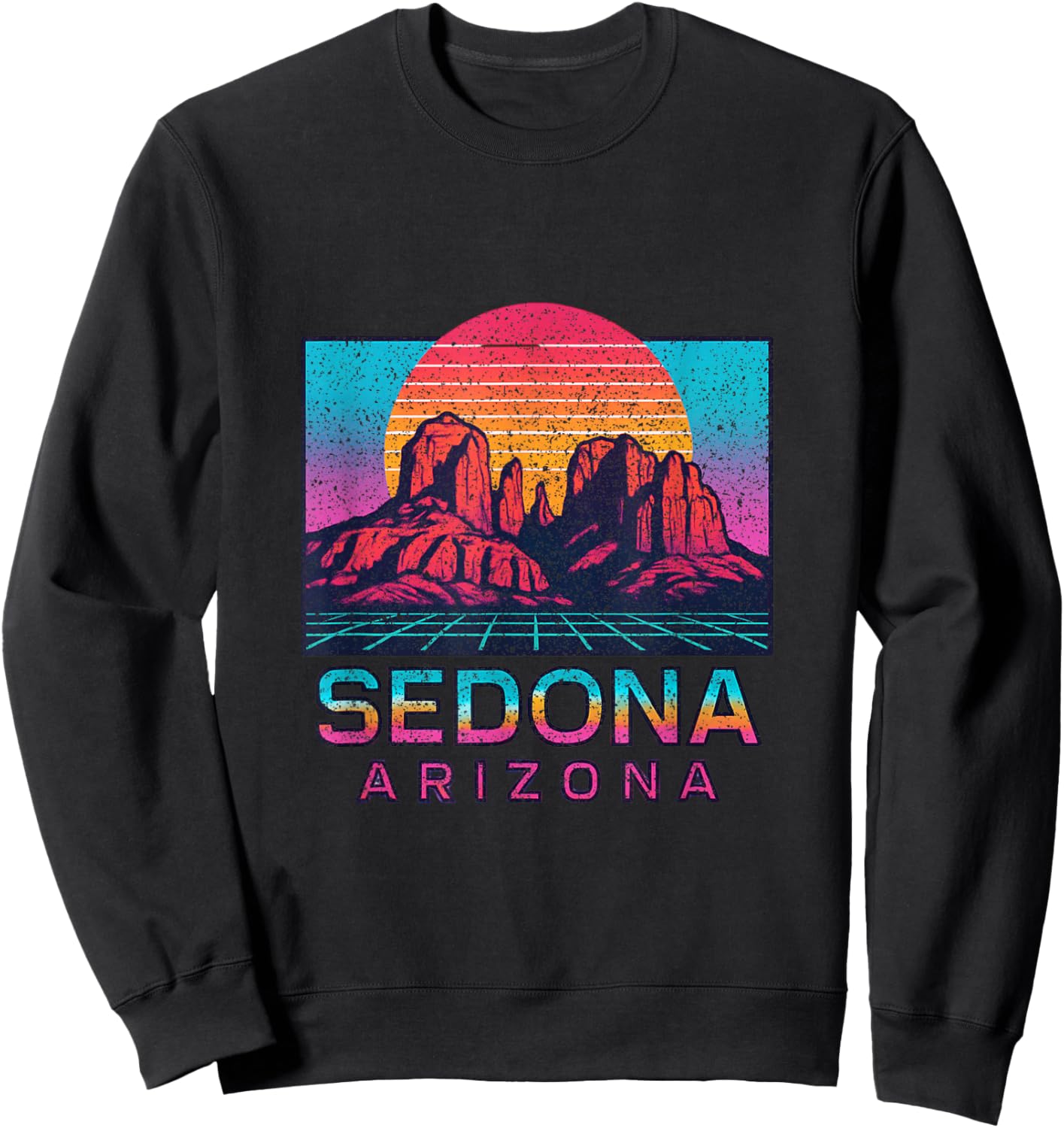 Sedona Arizona Retro Vintage Souvenir Hiking Mountains Sweatshirt - Sweatshirt | Black