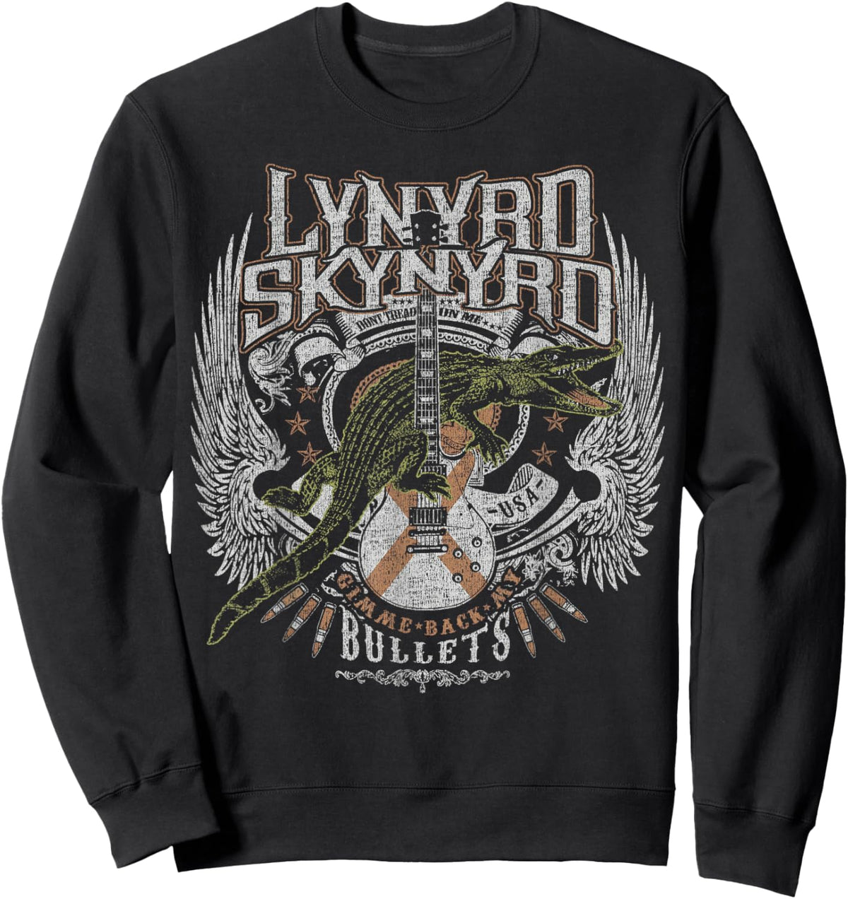 Lynyrd Skynyrd Croc Rock Bullet Southern Country Tread On Me Sweatshirt - Sweatshirt | Black