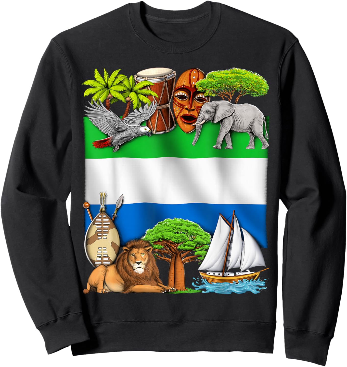 Sierra Leone Flag Sierra Leonean Roots Sierra Leonean Pride Sweatshirt - Sweatshirt | Black