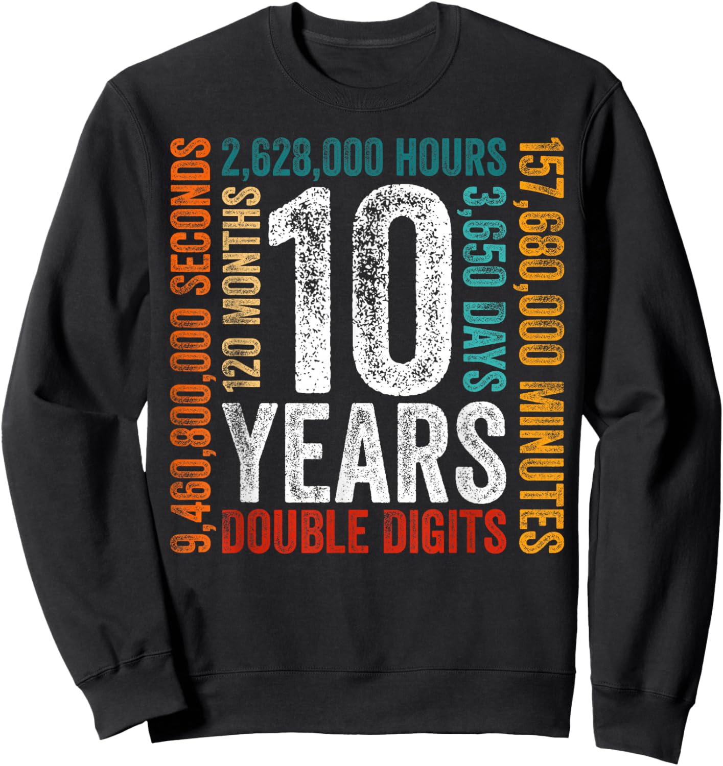 10th Birthday Funny Double Digits 10 Years Boys Girls Kids Sweatshirt - Sweatshirt | Black