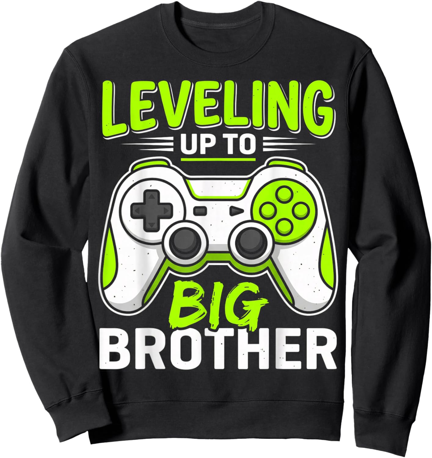 Leveling up to Big Brother 2026 Funny Gamer Boys Kids Men Sweatshirt - Sweatshirt | Black