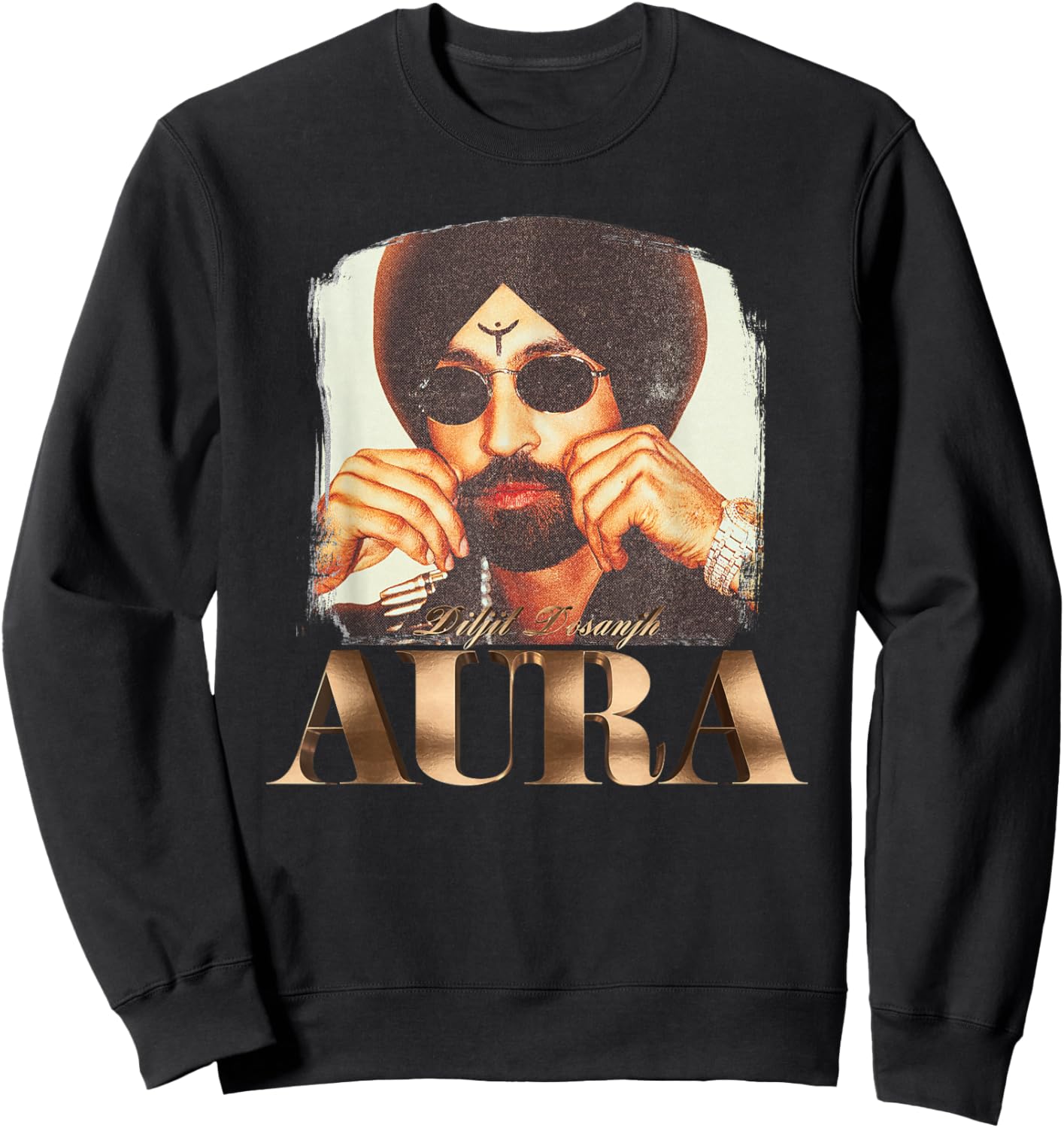 Aura Title | Diljit Dosanjh 2026 Sweatshirt - Sweatshirt | Black