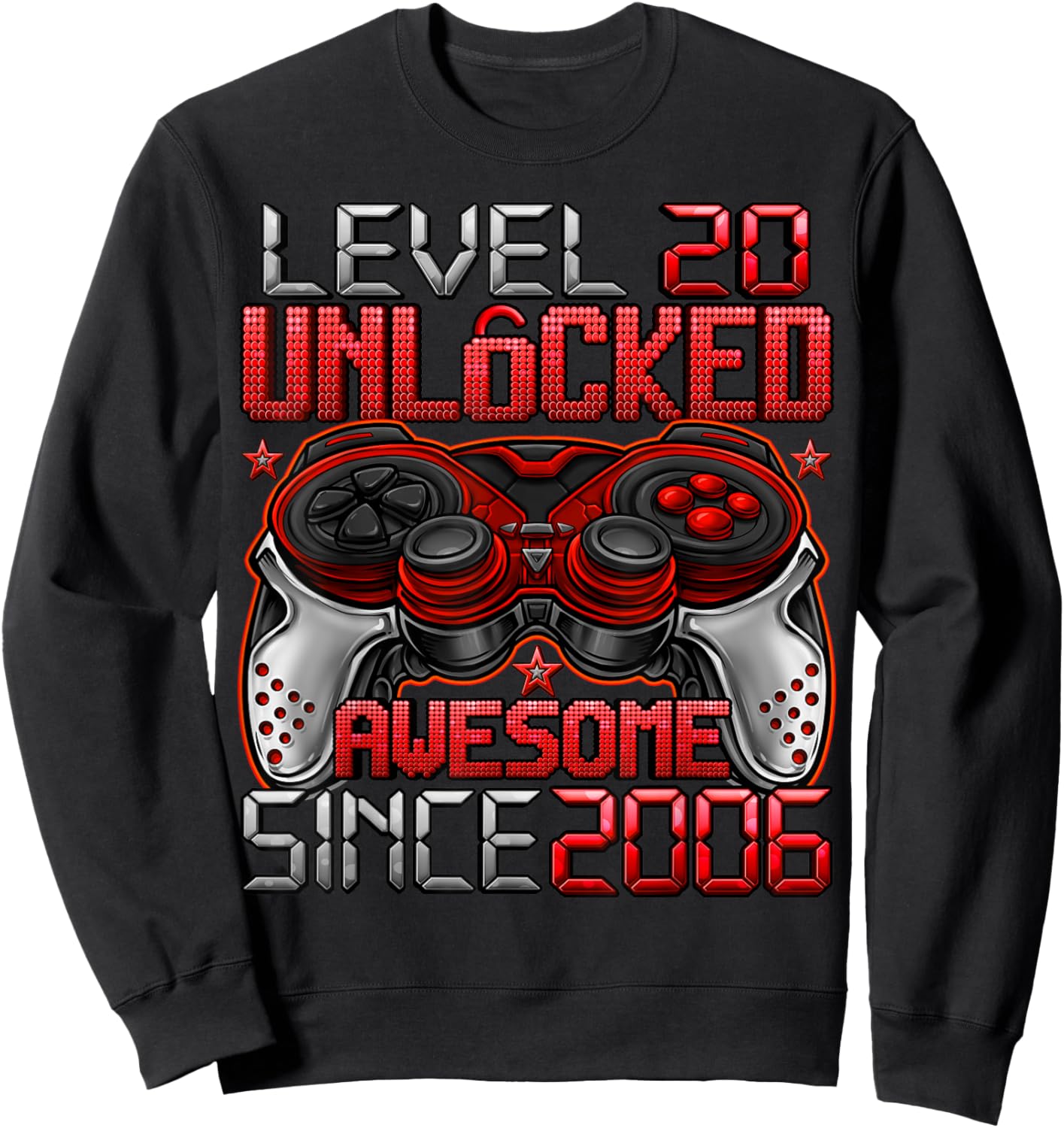 Level 20 Unlocked 20 Year Old Gifts Boys 20th Birthday Boy Sweatshirt - Sweatshirt | Black