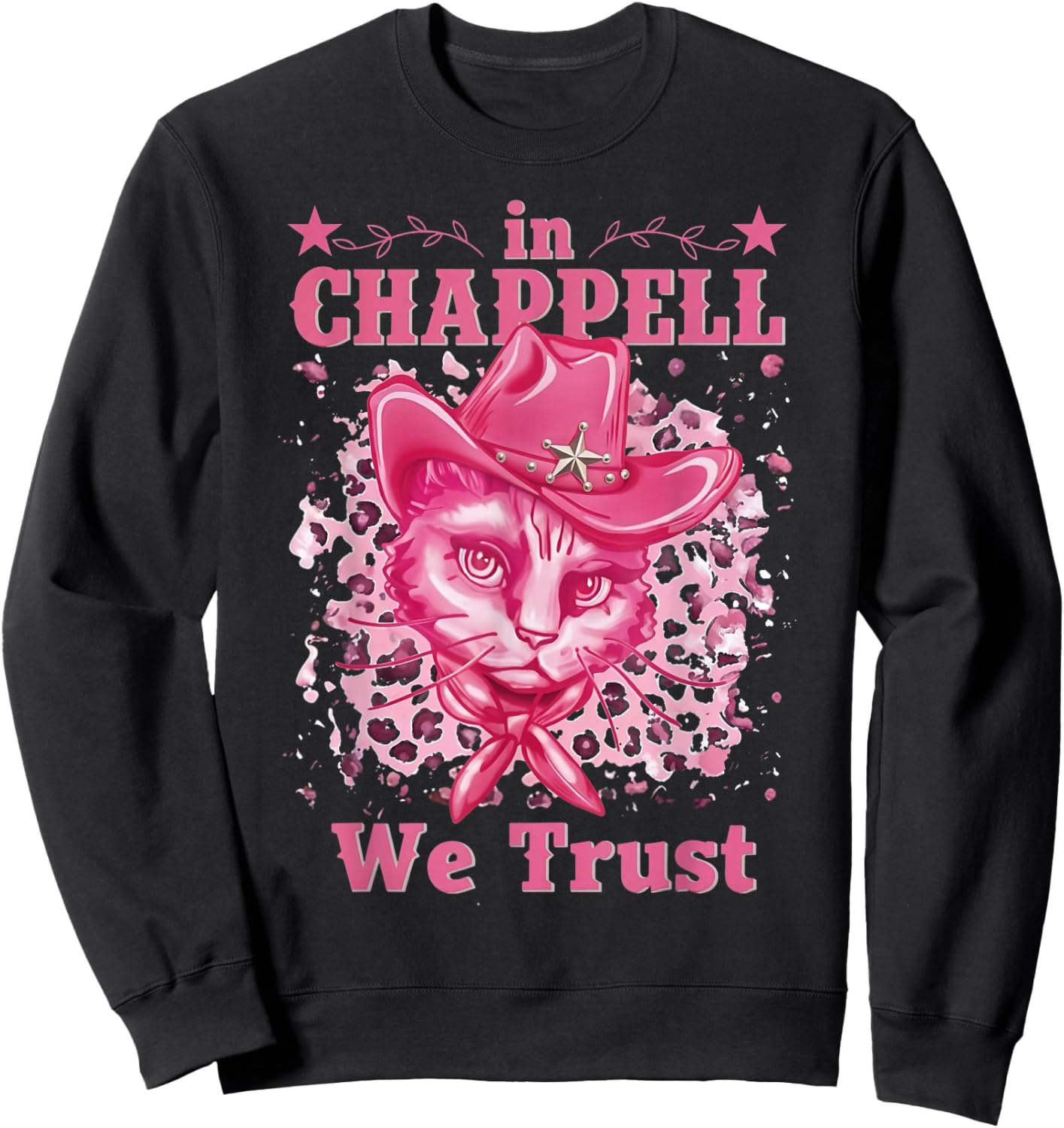 Cute in Chappell We Trust Name Retro Cat Gift Women Sweatshirt - Sweatshirt | Black