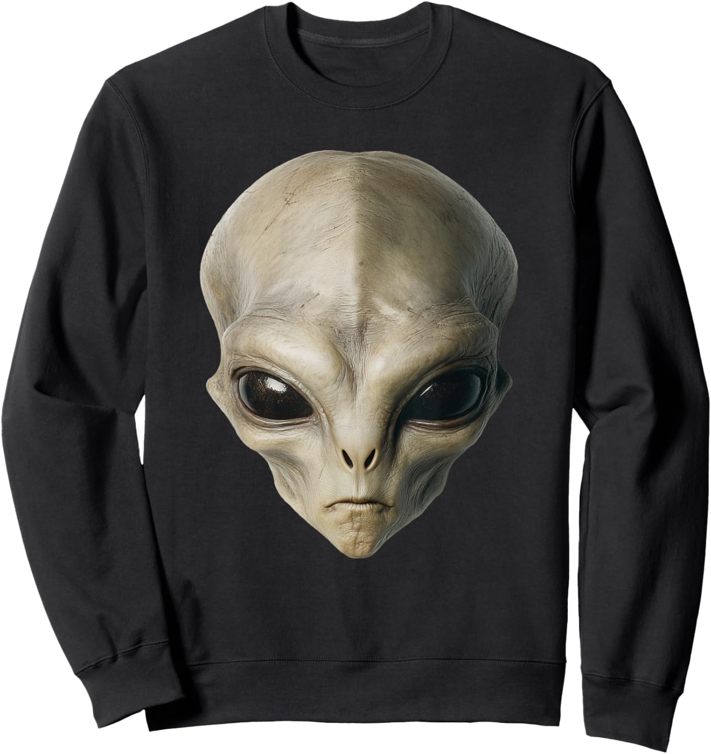Alien Head Funny Costume Halloween Graphic Sweatshirt - Sweatshirt | Black