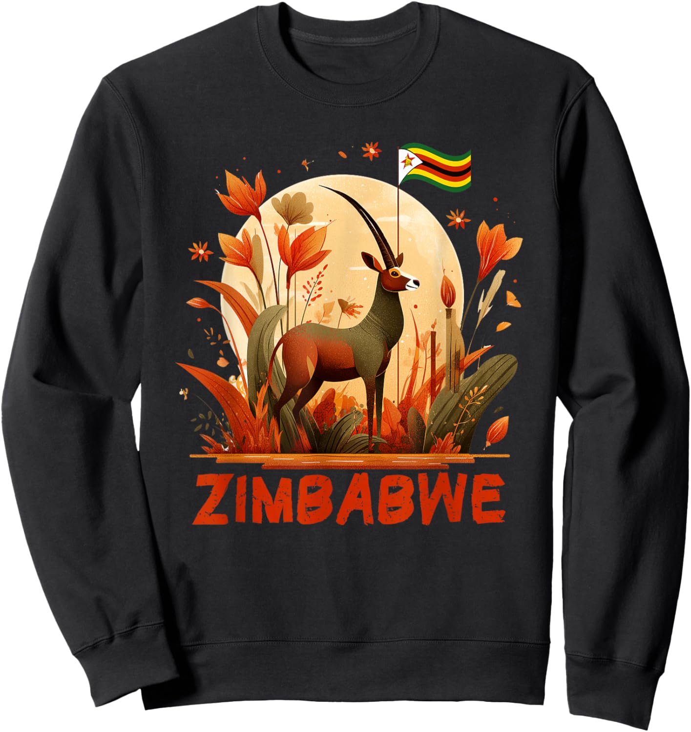 Cool Zimbabwean Gazelle Costume for Zimbabwe Lovers Sweatshirt - Sweatshirt | Black