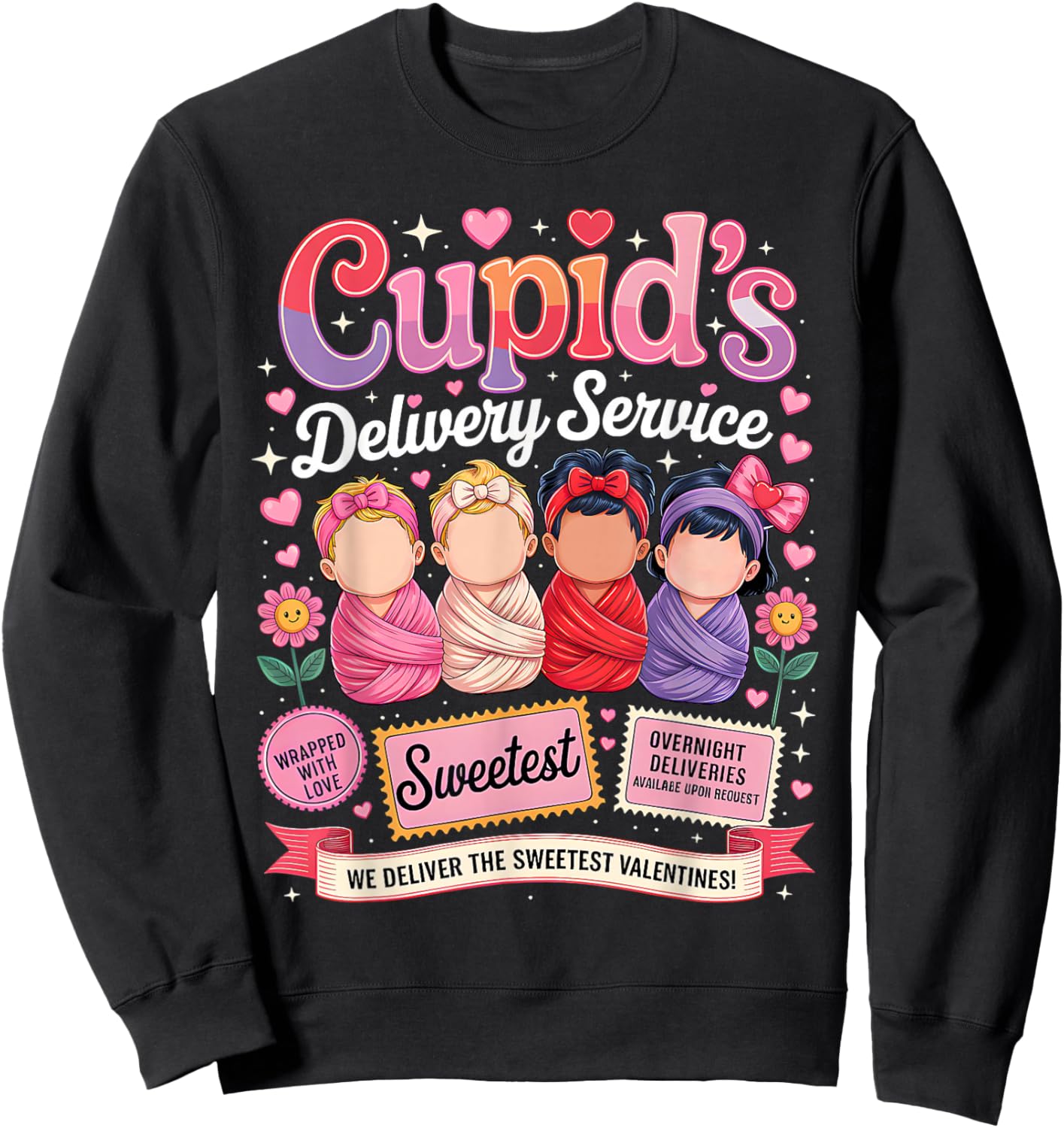 Nurse Valentine Cupid's Delivery Service Labor and Delivery Sweatshirt - Sweatshirt | Black