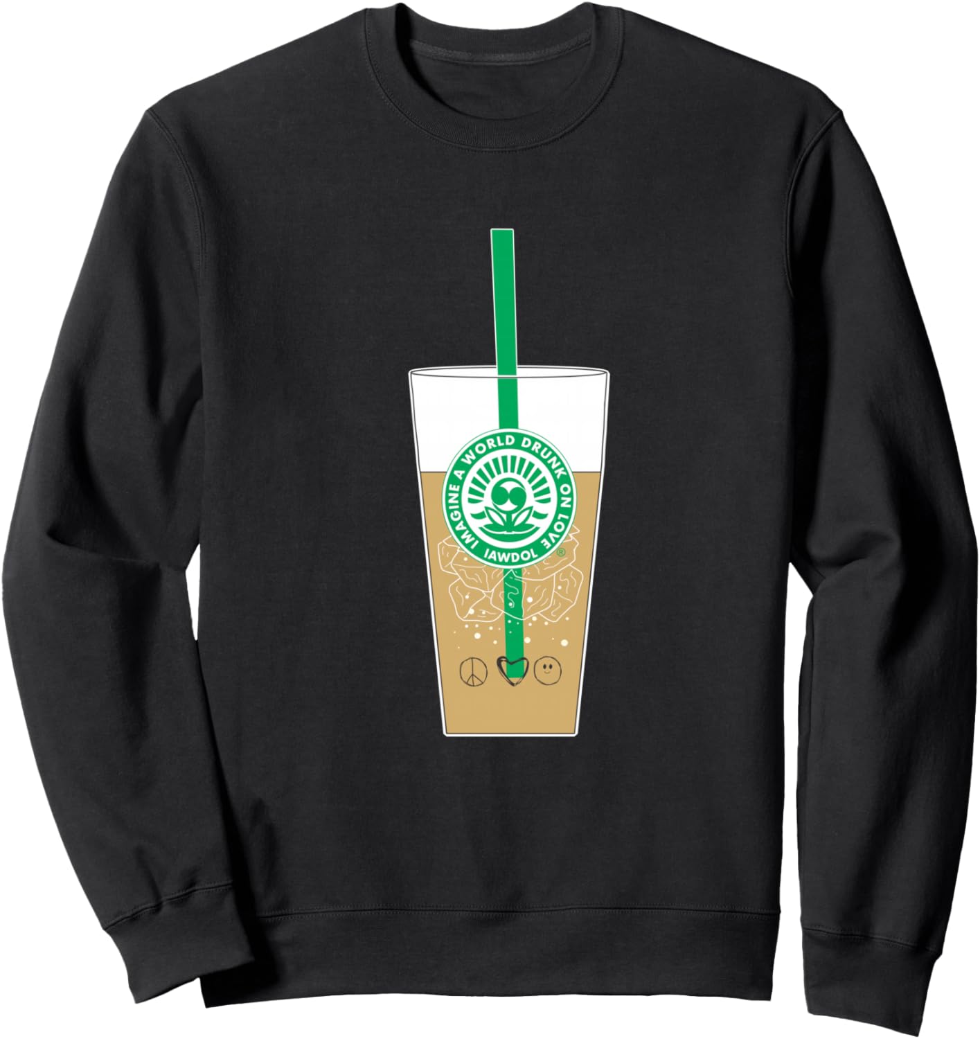 IAWDOL Logo on Iced Coffee Sweatshirt - Sweatshirt | Black