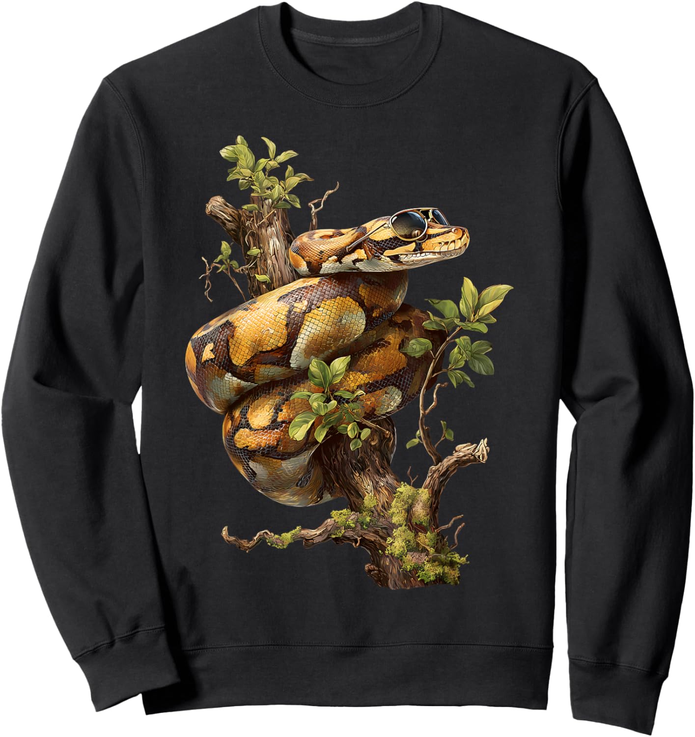 Ball Python Sunglasses Reptile Keeper Snake Owner Enthusiast Sweatshirt - Sweatshirt | Black
