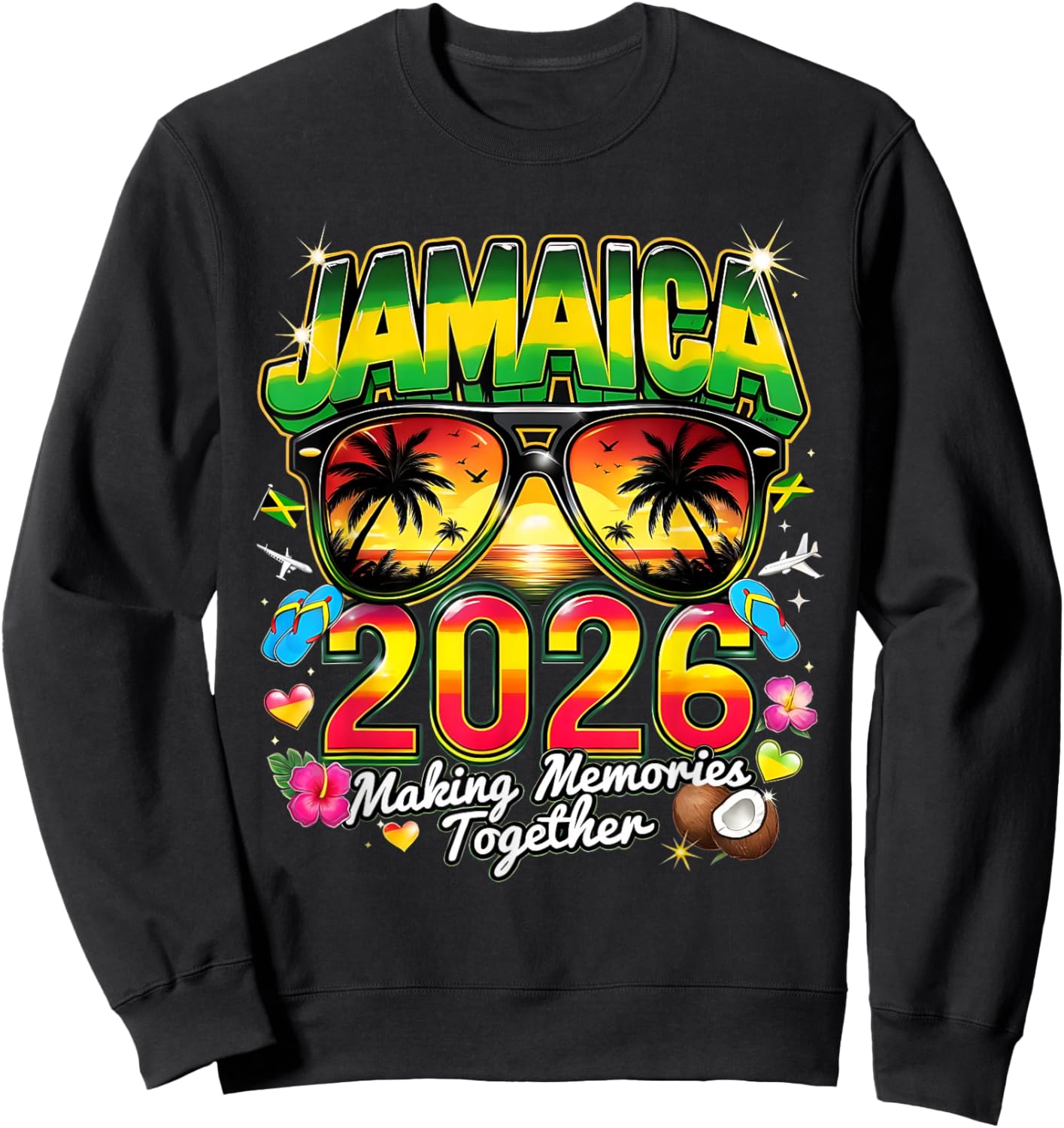 Jamaica 2026 Tropical Family Vacation Making Memories Sweatshirt - Sweatshirt | Black