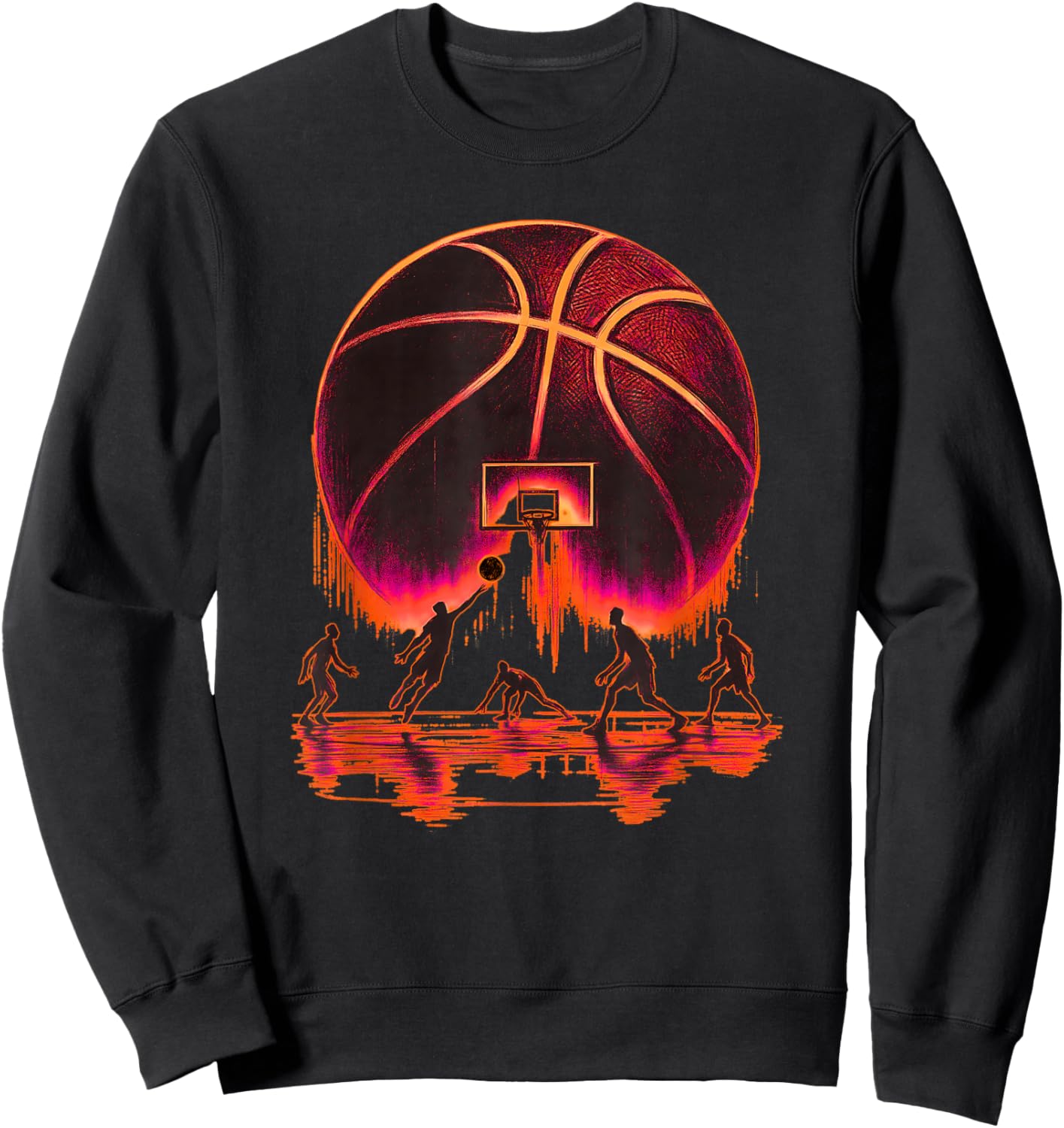 Basketball Street Art Basketball Players Fans Hoop Lovers Sweatshirt - Sweatshirt | Black