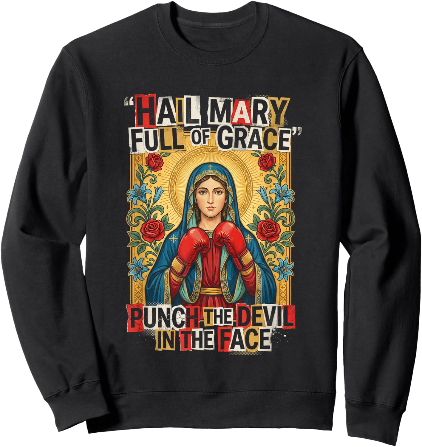 in The Face Christian Humor Sweatshirt - Sweatshirt | Black