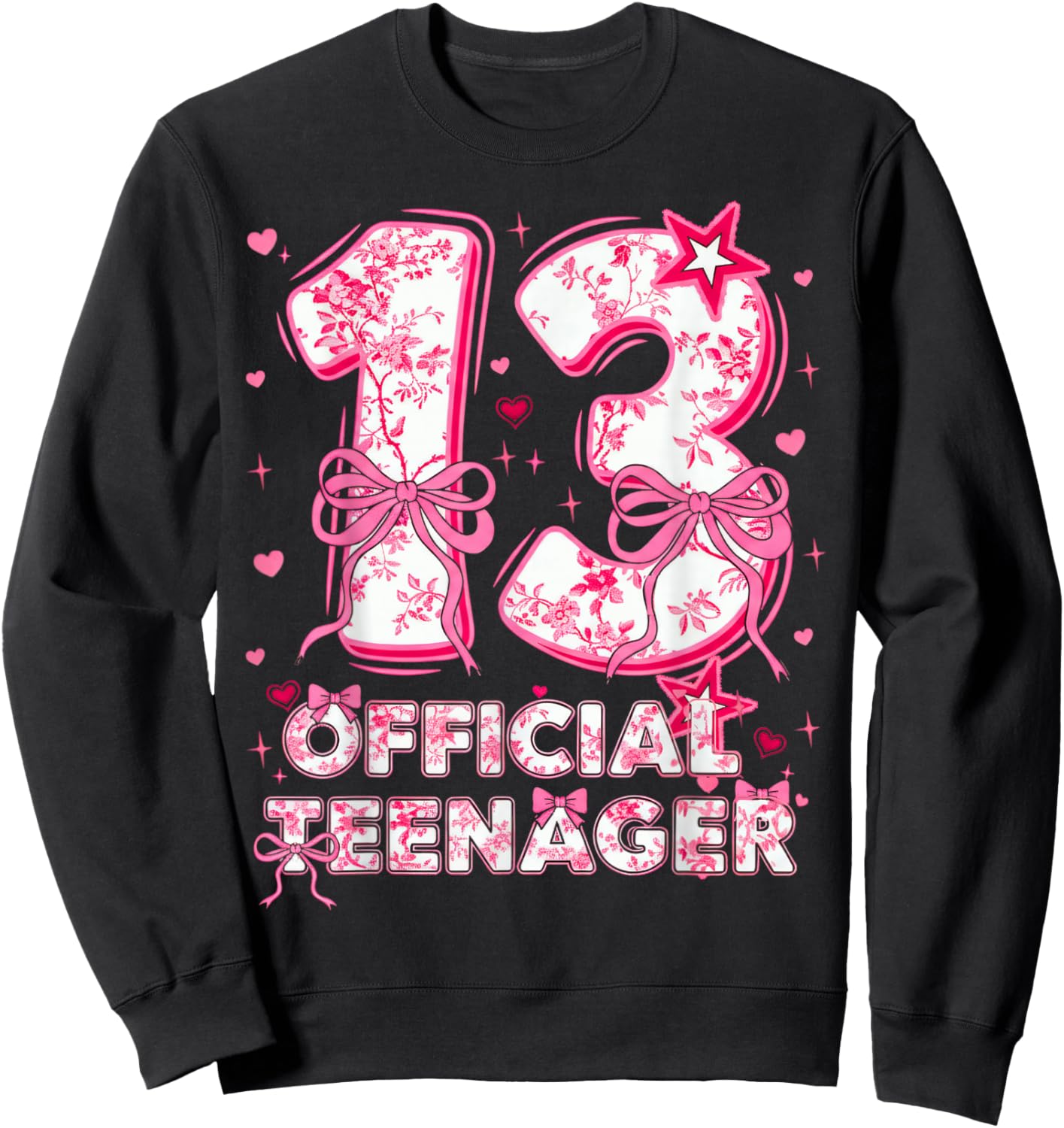 13th Birthday Girl 13 Years Old Official Teenager Birthday Sweatshirt - Sweatshirt | Black
