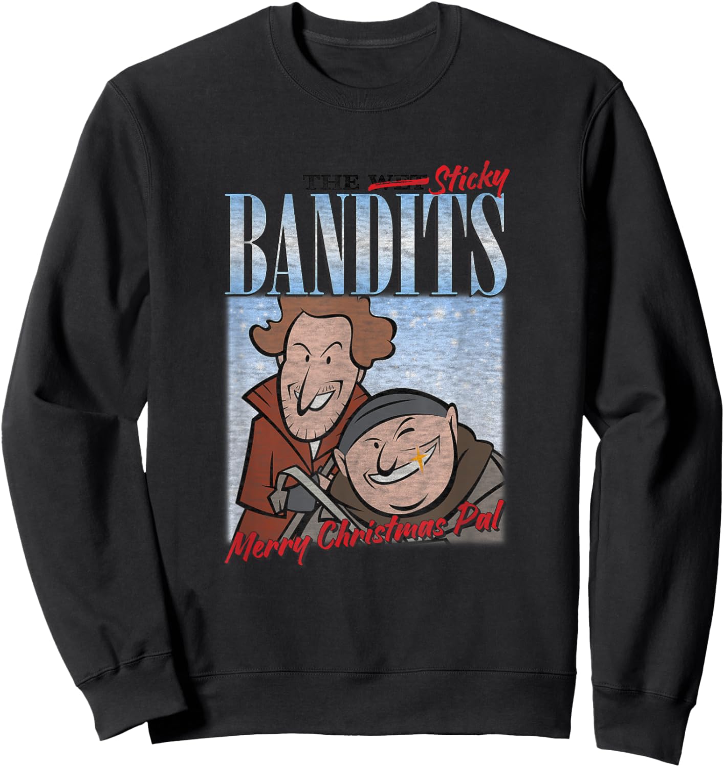 Home Alone Sticky Bandits Christmas Cartoon Sweatshirt - Sweatshirt | Black