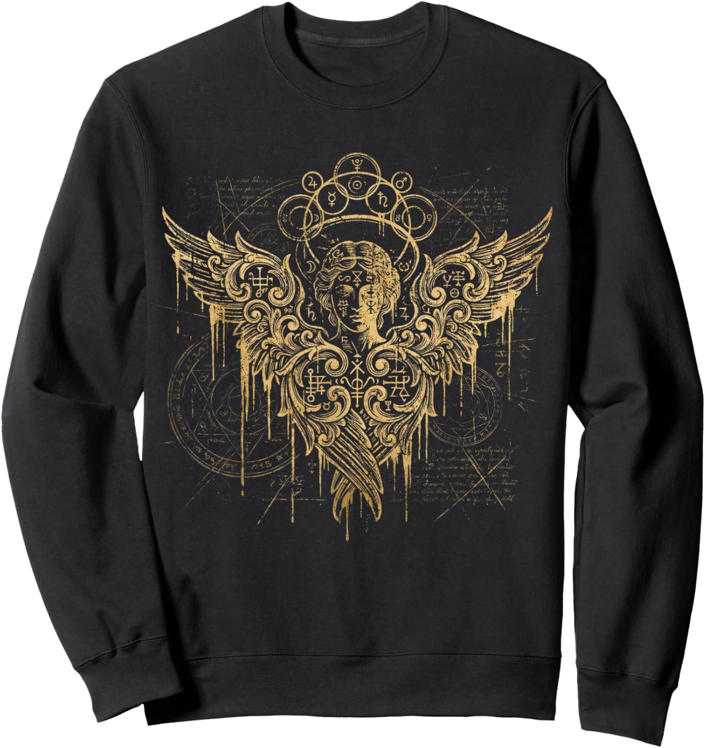 The Gothic Seraph Occult Angel Abstract Goth Art Sweatshirt - Sweatshirt | Black