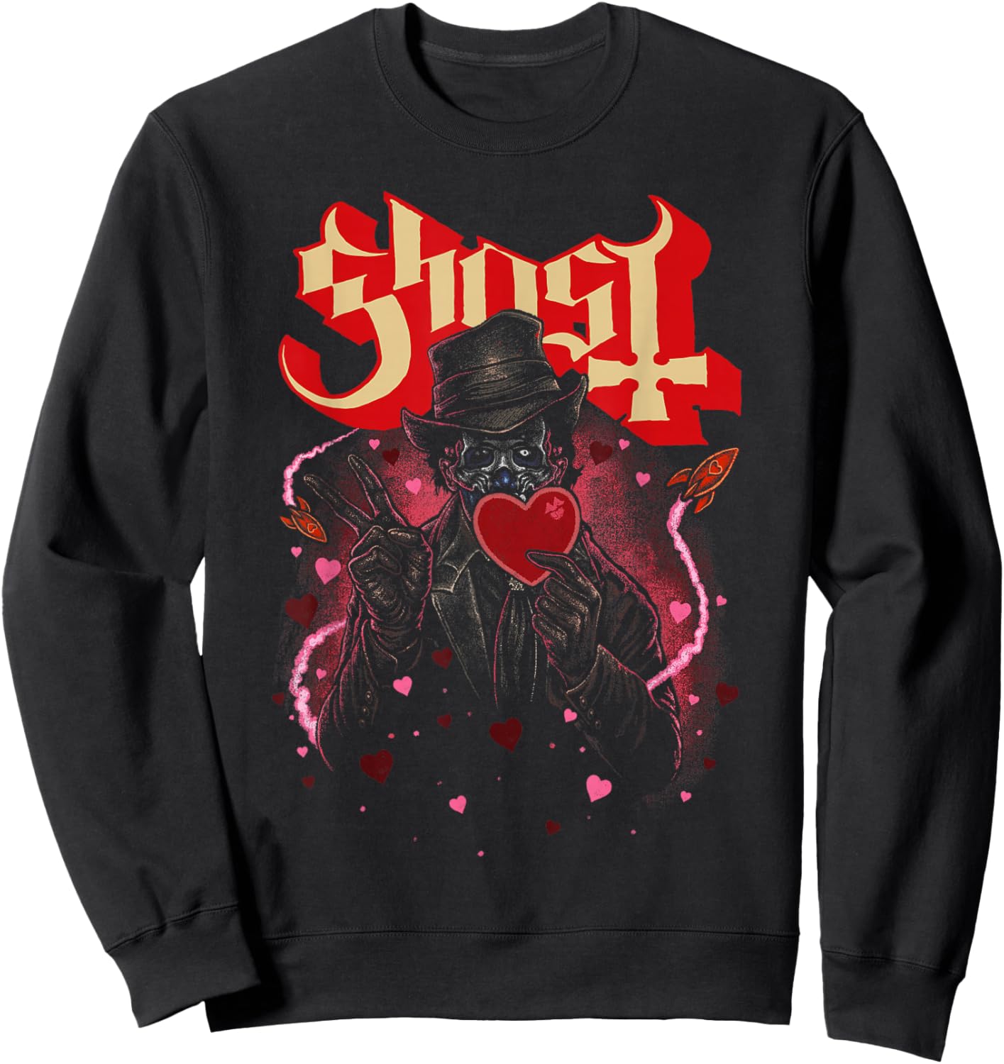 Ghost Valentine's with Rockets Sweatshirt - Sweatshirt | Black