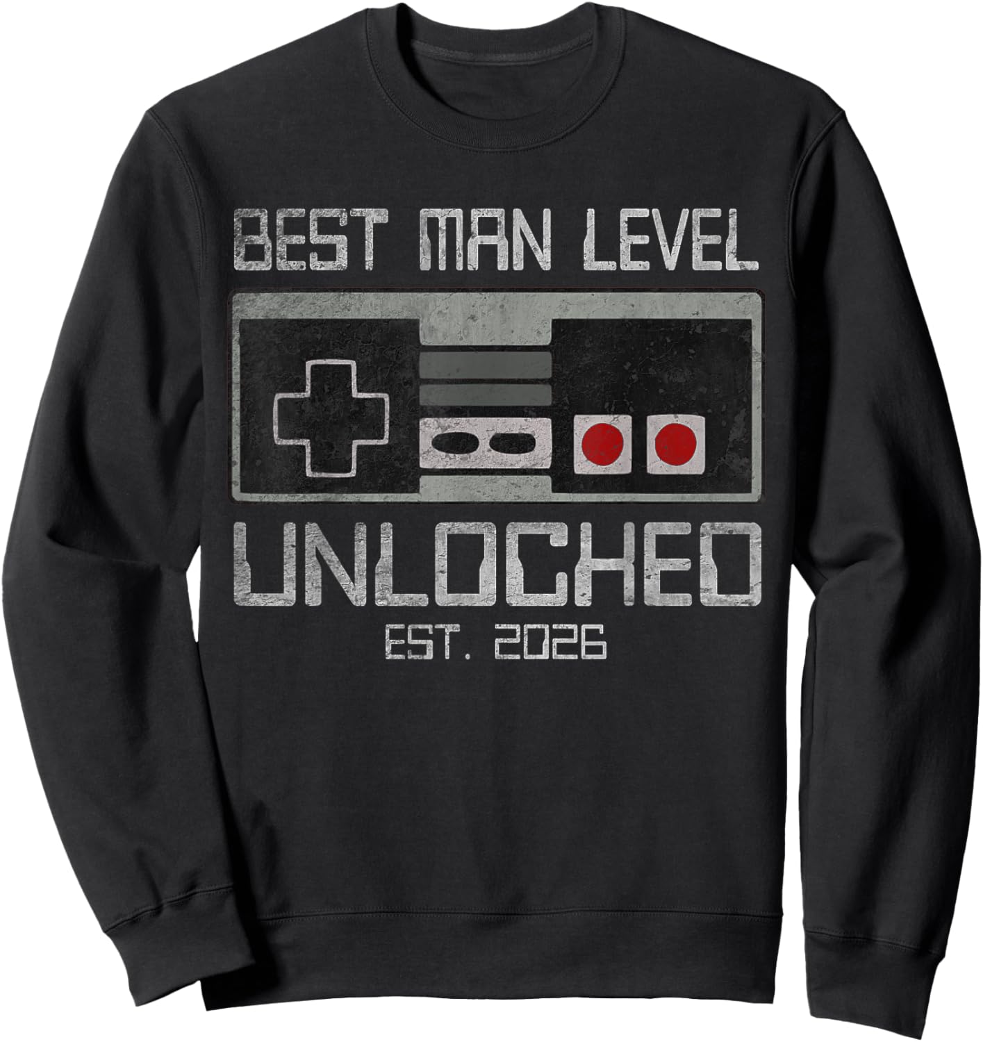 Best Man Bachelor Party 2026 Gamer Husband Wedding Sweatshirt - Sweatshirt | Black