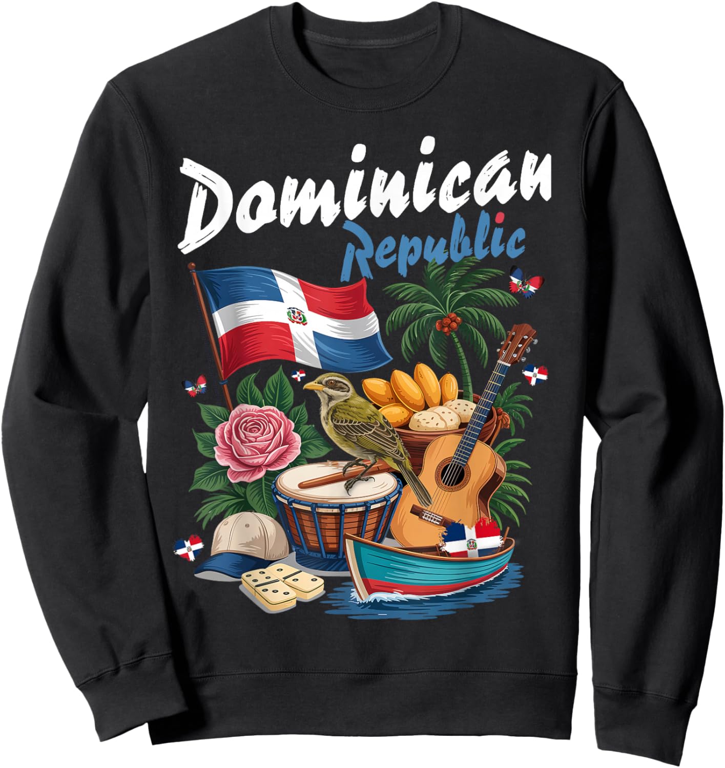 Dominican Republic Outfit Idea for Kids Dominican Themed Sweatshirt - Sweatshirt | Black