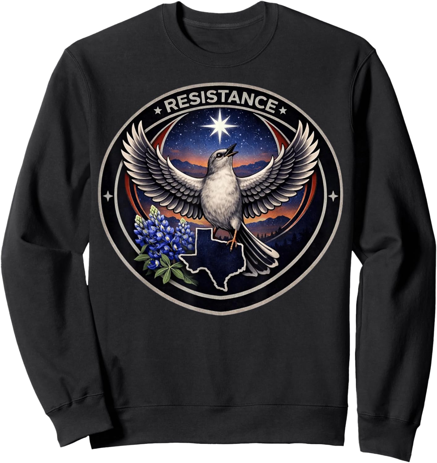 Texas TX Rebel Bird Alliance Resistance No Kings 2026 Sweatshirt - Sweatshirt | Black