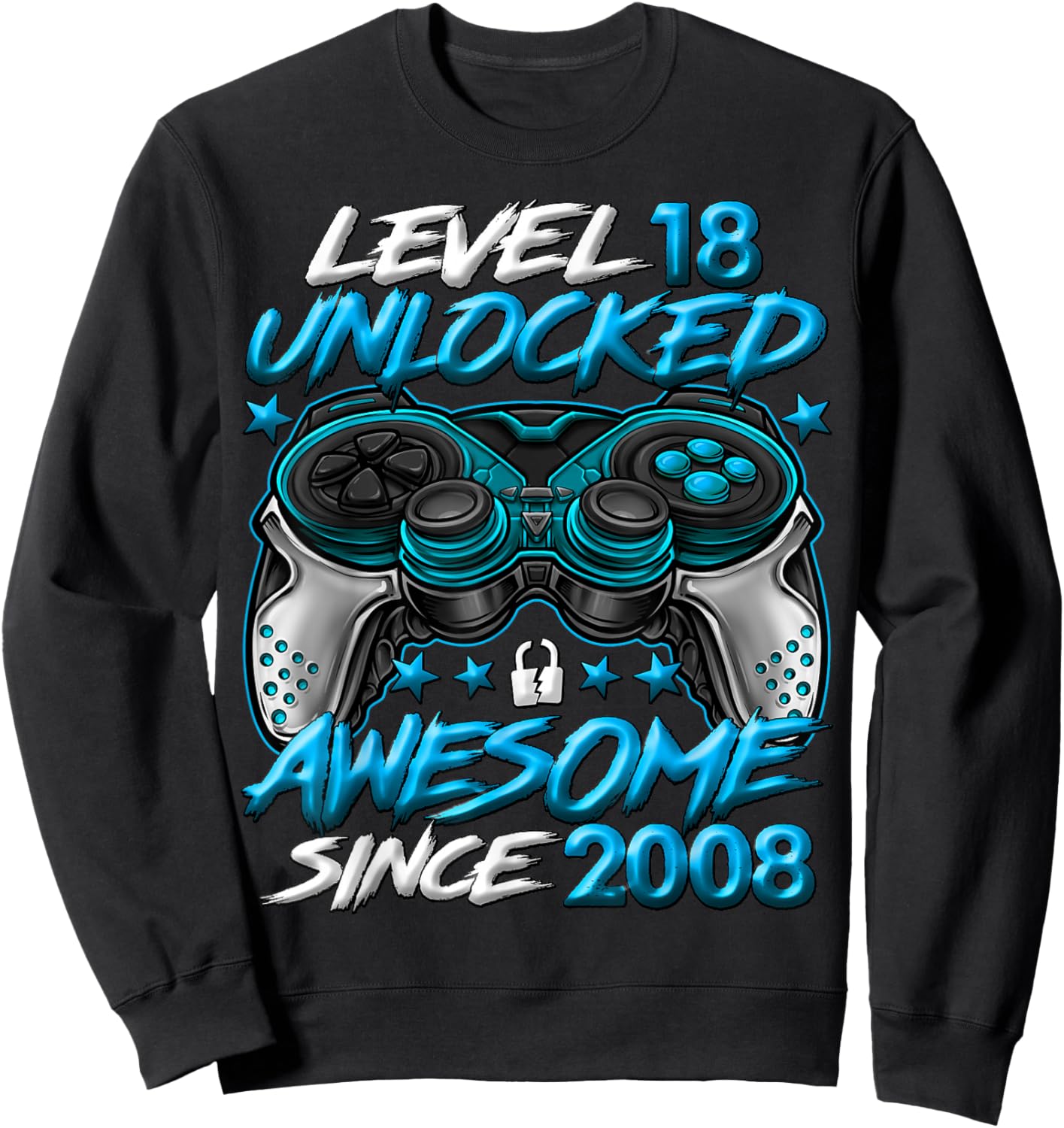 Level 18 Unlocked 18 Year Old Gifts Boys 18th Birthday Boy Sweatshirt - Sweatshirt | Black