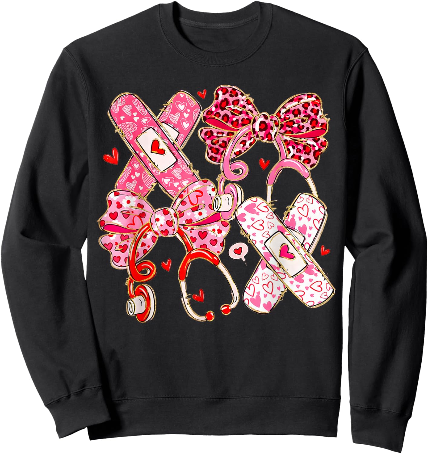 Valentine Nurse Coquette Sweatshirt - Sweatshirt | Black