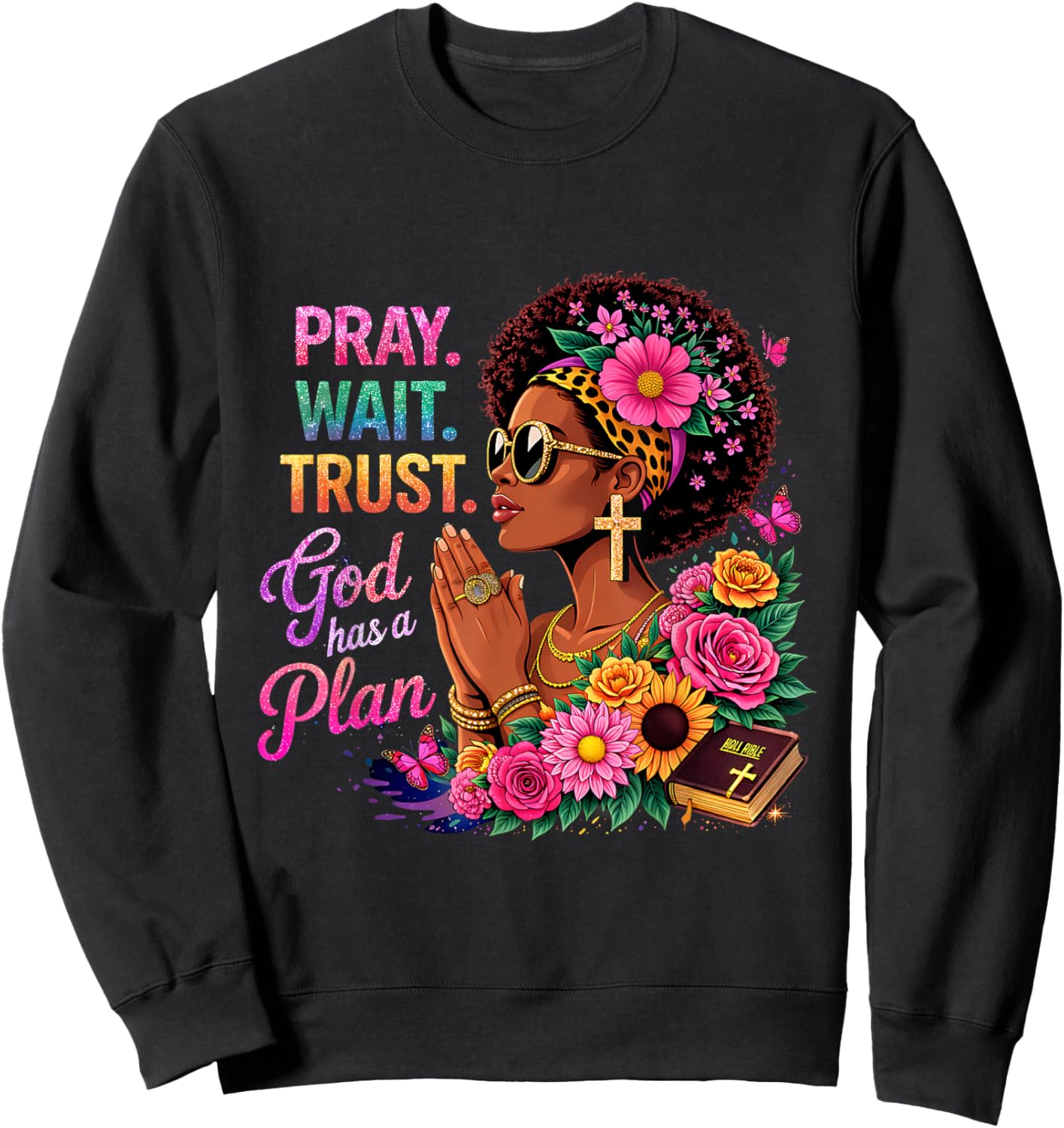 Faith Black Women African Melanin Queen God Christian Sweatshirt - Sweatshirt | Black