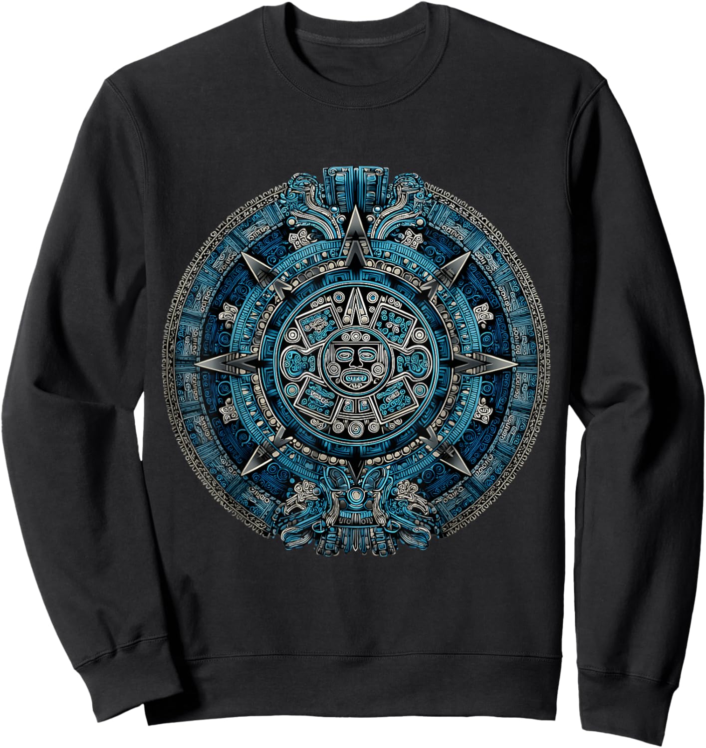 Ancient Mayan Calendar Maya Aztec Mexican Sun Stone Azteca Sweatshirt - Sweatshirt | Black
