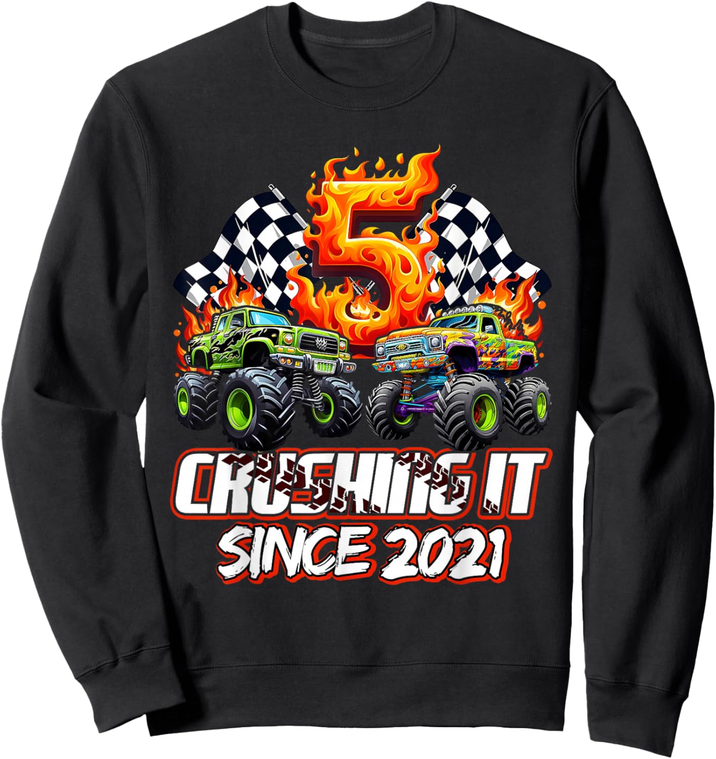 Boys 5th Party Born 2021 Sweatshirt - Sweatshirt | Black