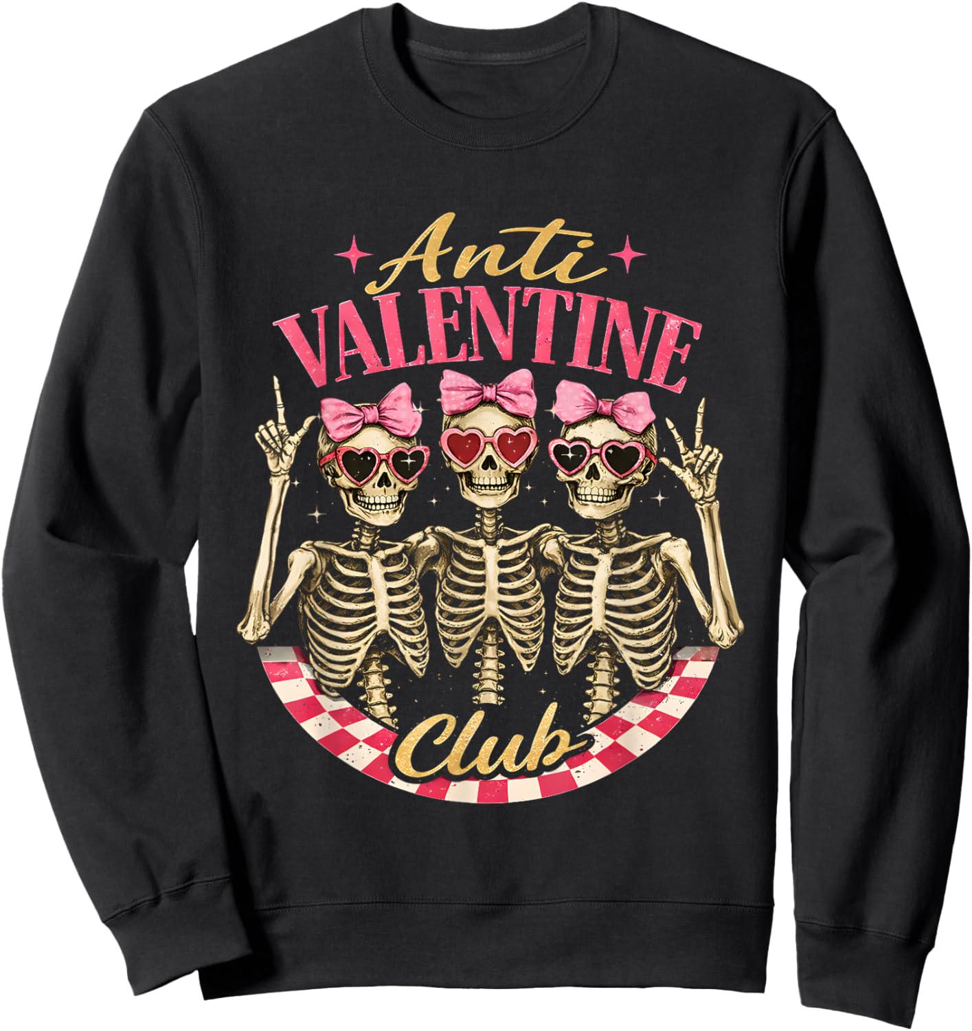 Funny Valentine's Day Friends Anti Valentine Club Sweatshirt - Sweatshirt | Black