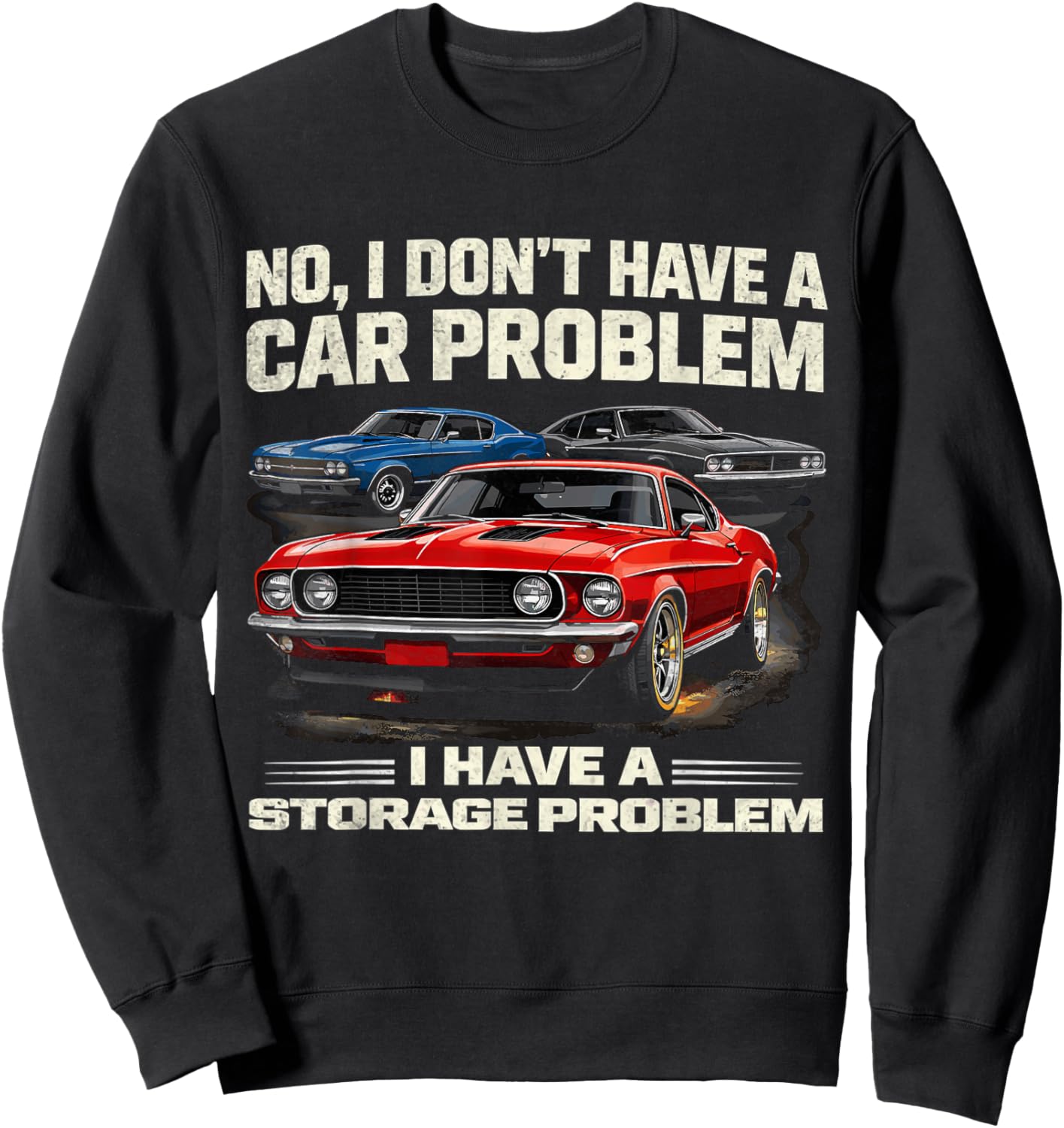 I Dont Have a Car Problem I Have a Storage Problem Car Lover Sweatshirt - Sweatshirt | Black