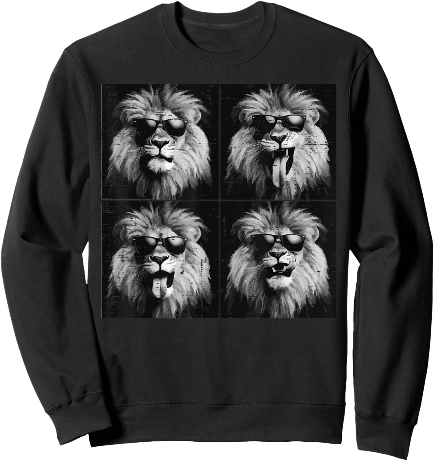 Lion Selfie Funny Meme Women Kids Boys Girls Youth Teen Men Sweatshirt - Sweatshirt | Black