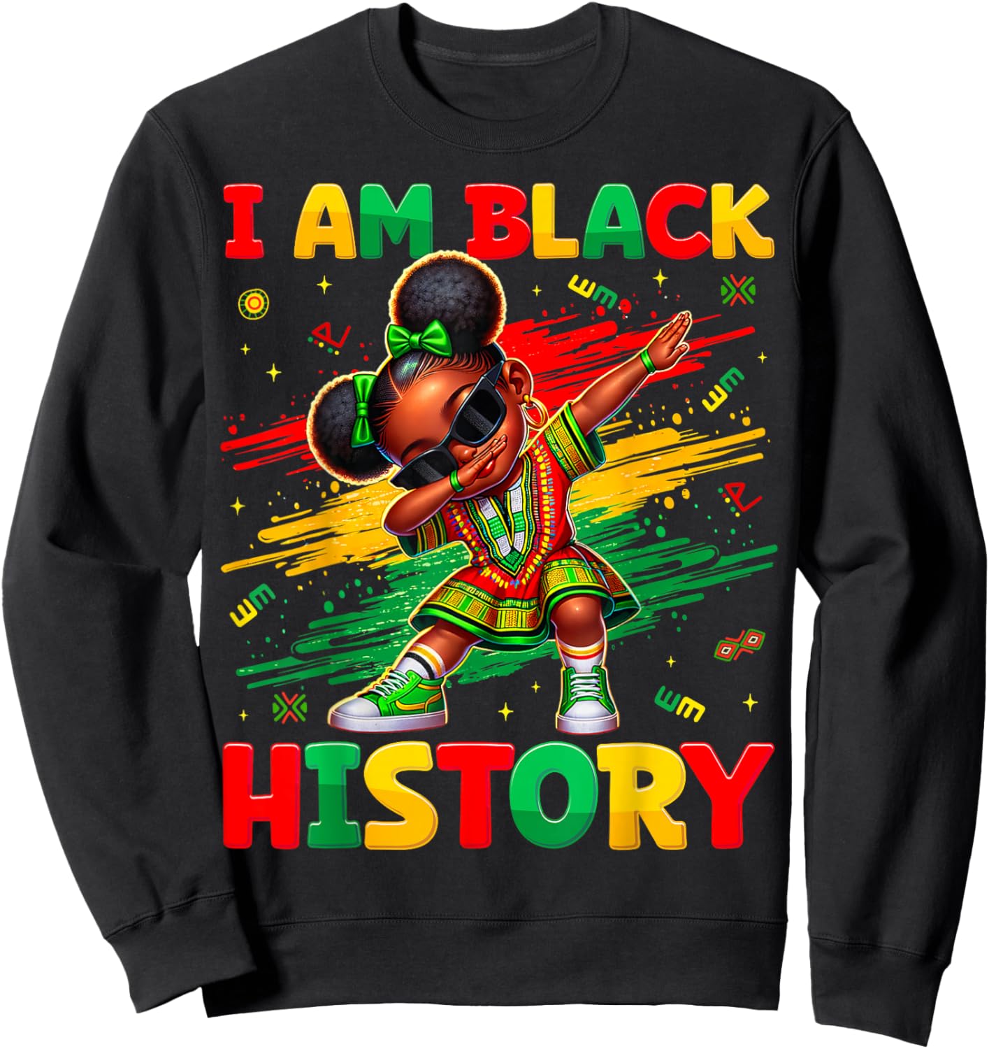 I Am Black History Month Dabbing Girl African Kid Toddler Sweatshirt - Sweatshirt | Black