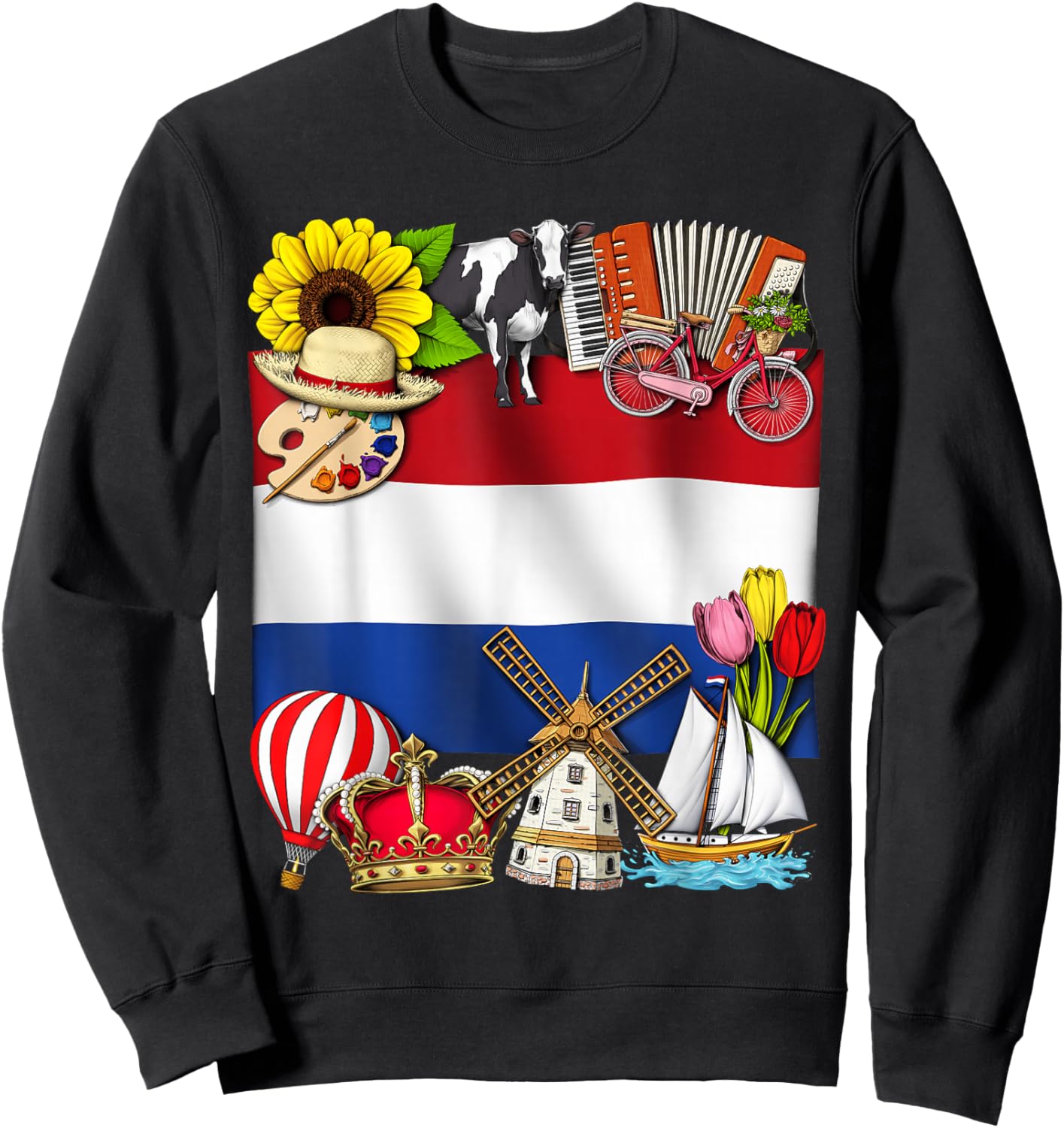 Netherlands Flag Dutch Heritage Holland Proud Dutch Sweatshirt - Sweatshirt | Black