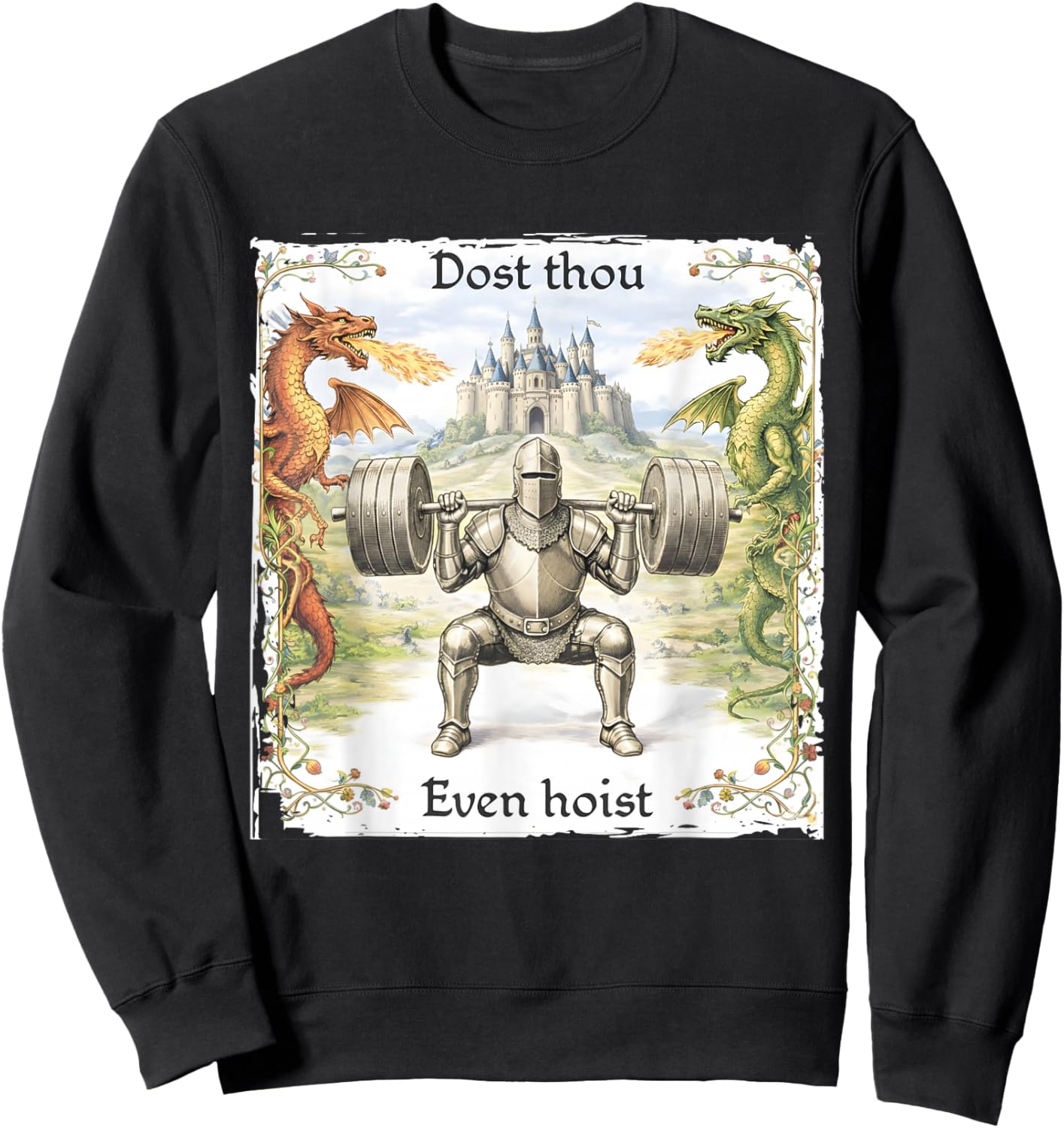 Dost Thou Even Hoist Medieval Gym Retro Sweatshirt - Sweatshirt | Black
