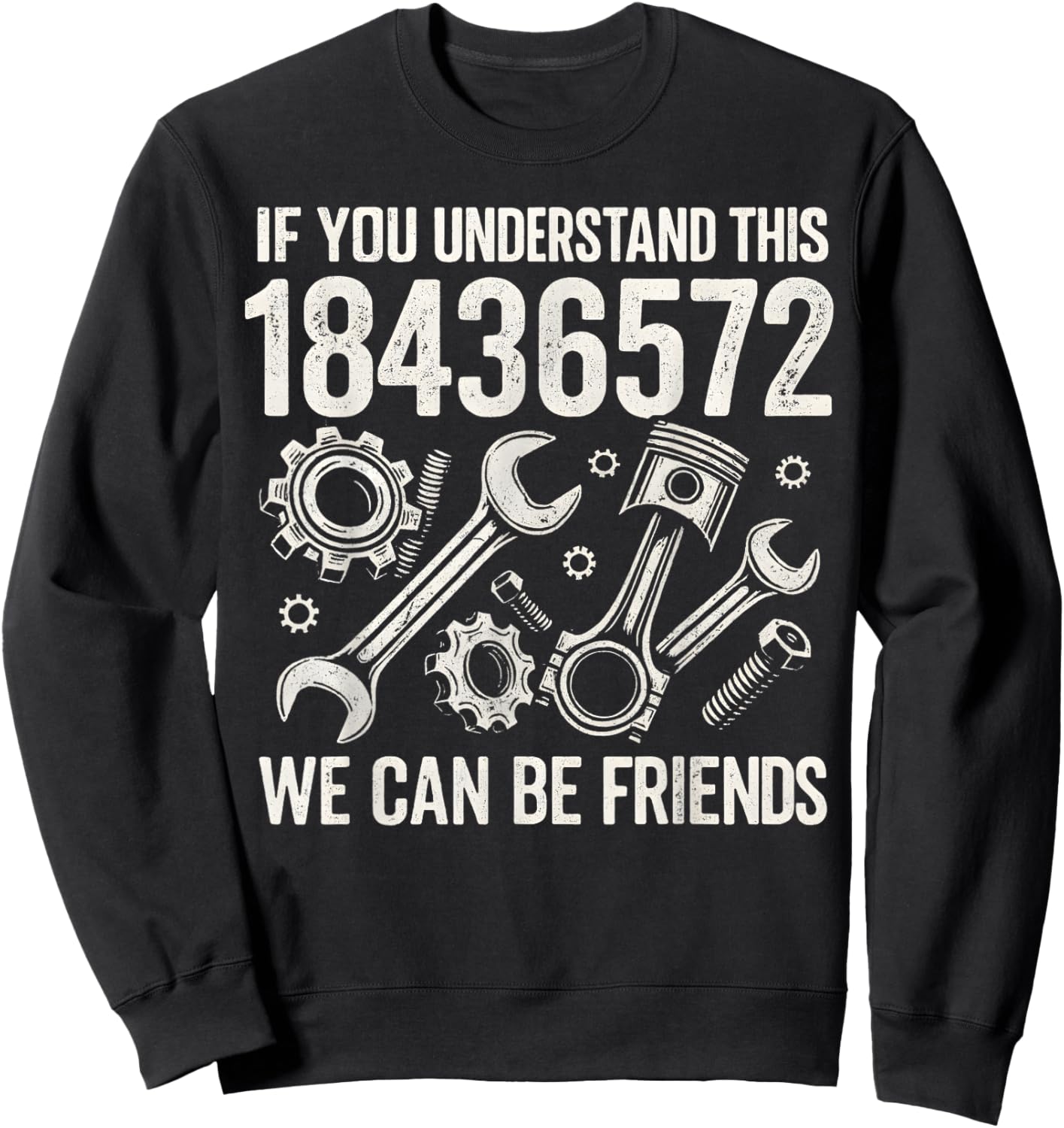 Retro 18436572 Engine Firing Order Funny Mechanic Men Garage Sweatshirt - Sweatshirt | Black