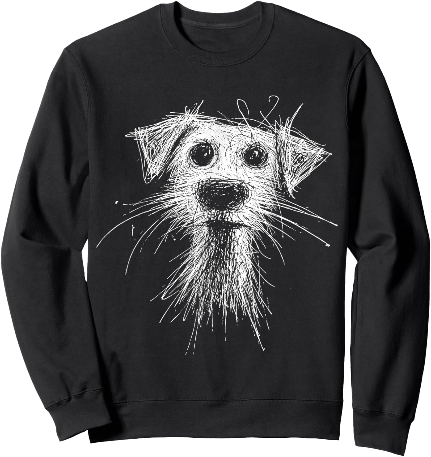 Abstract Scribble Puppy Drawing for Dog Lovers Sweatshirt - Sweatshirt | Black