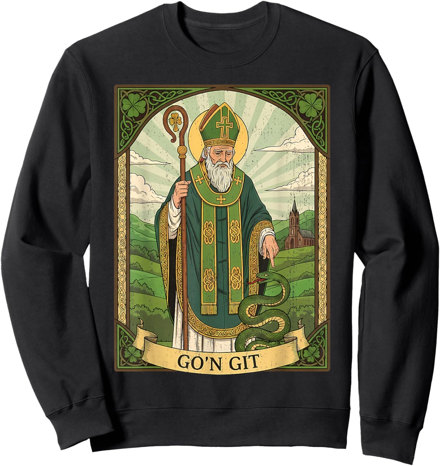 St Patricks Day Tarot Card Go'n Git Funny St Patrick Sweatshirt - Sweatshirt | Black