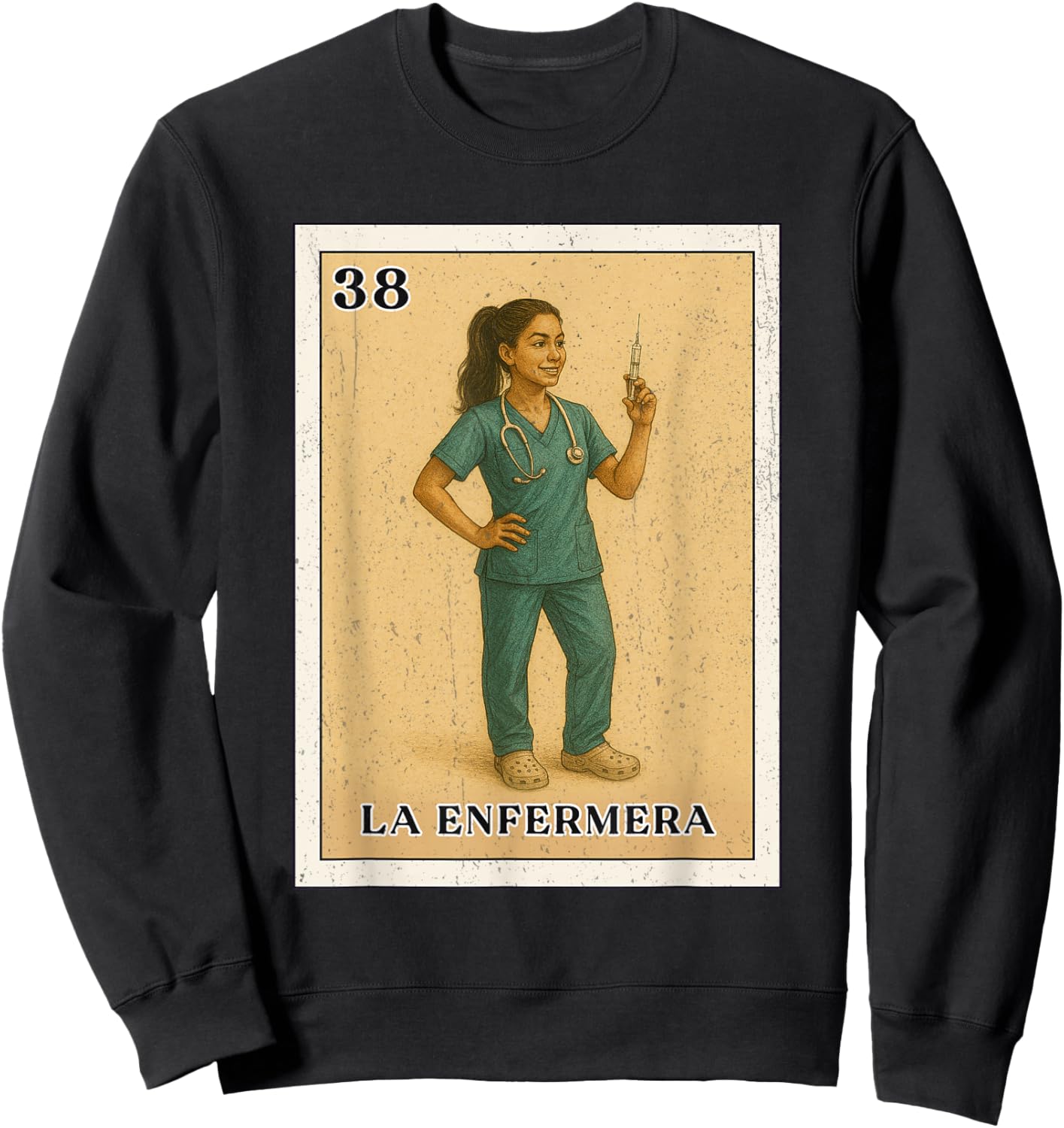 LA ENFERMERA Mexican Bingo Version Sweatshirt - Sweatshirt | Black