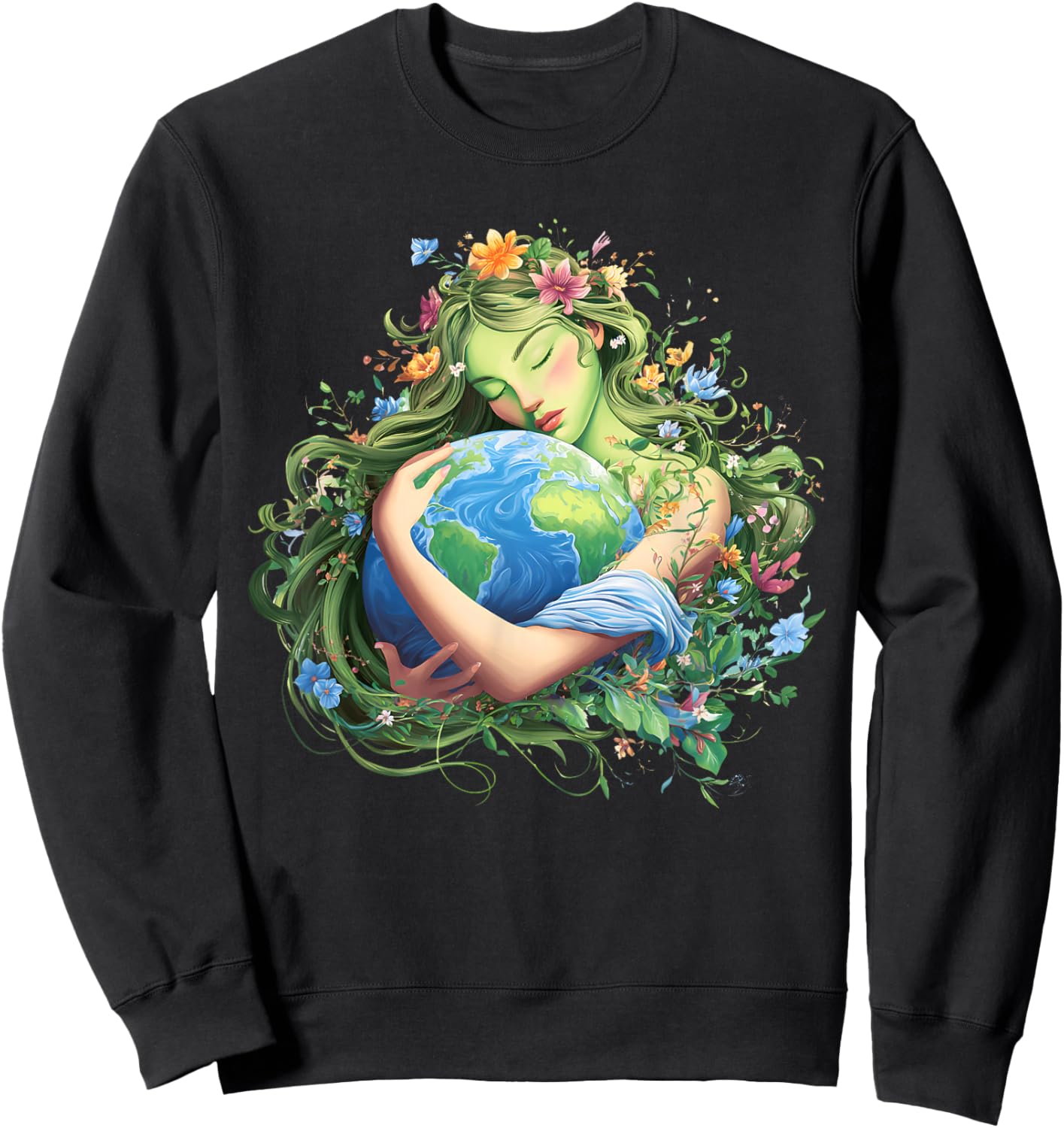 Earth Day 2026 Green Mother Nature Planet Women Girls Sweatshirt - Sweatshirt | Black