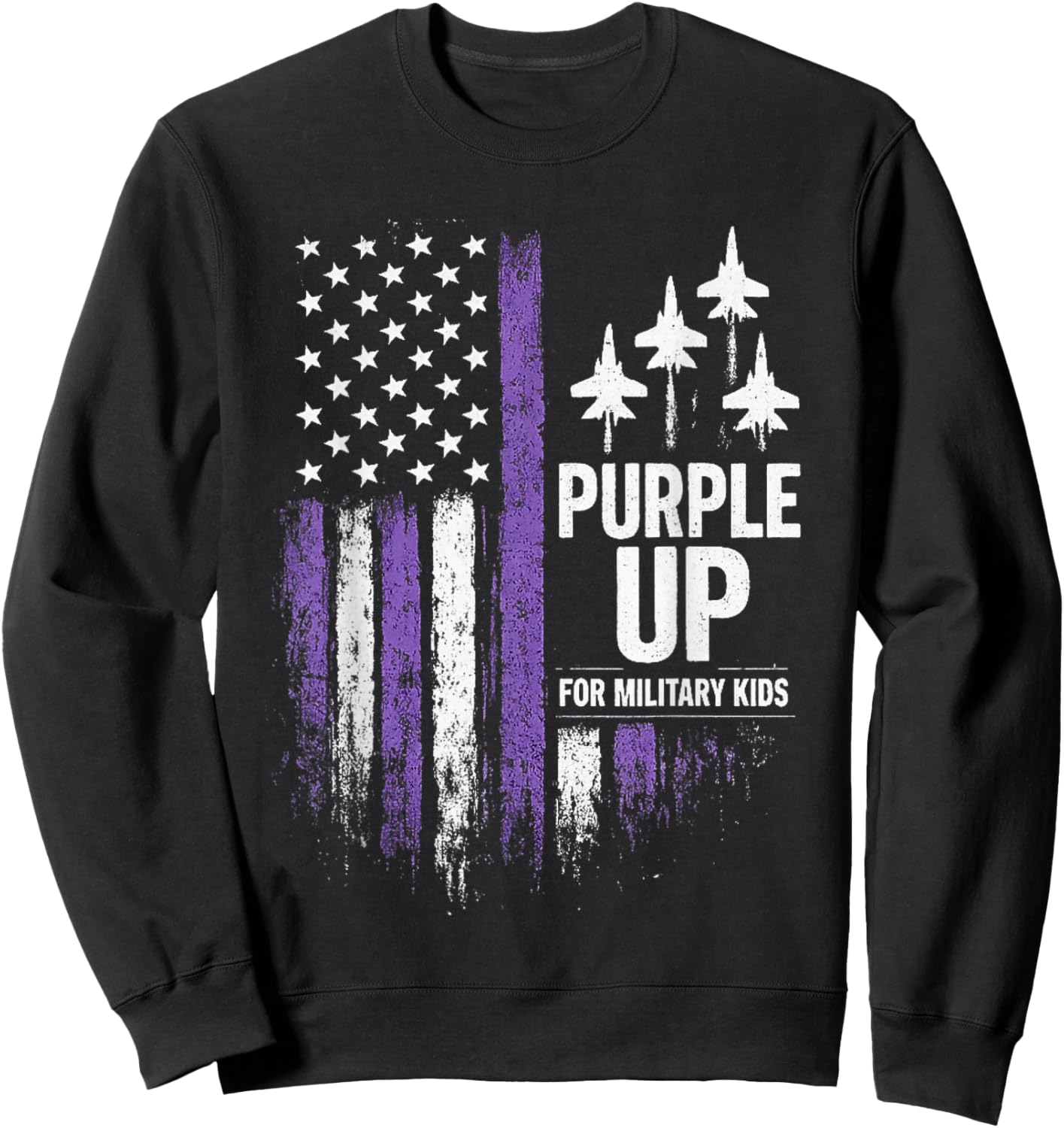 Purple Up for Military Kids Month of The Military Child Sweatshirt - Sweatshirt | Black