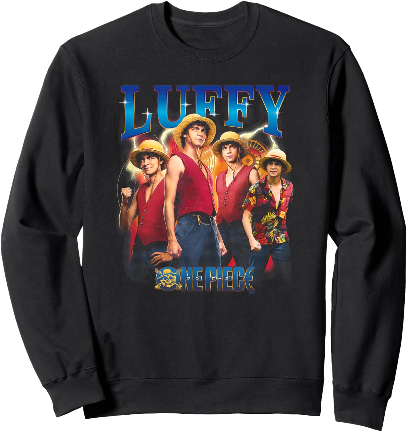Netflix One Piece Luffy Heartthrob Officially Licensed Sweatshirt - Sweatshirt | Black