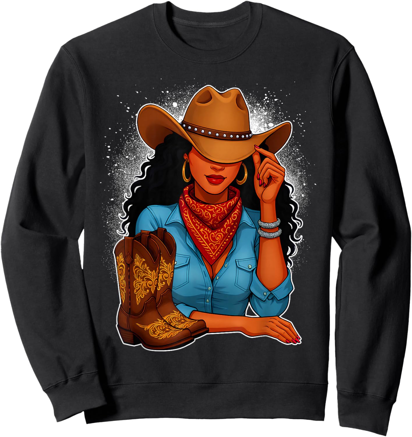 Black Cowgirl & Boots Black History Month Black Women Girls Sweatshirt - Sweatshirt | Black