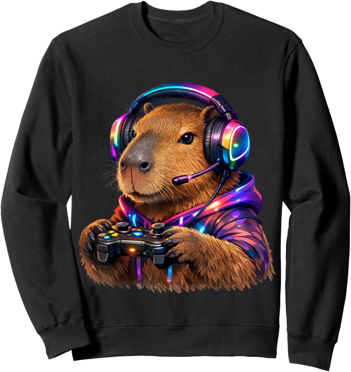 Capybara Funny Video Games Capybara Sweatshirt - Sweatshirt | Black