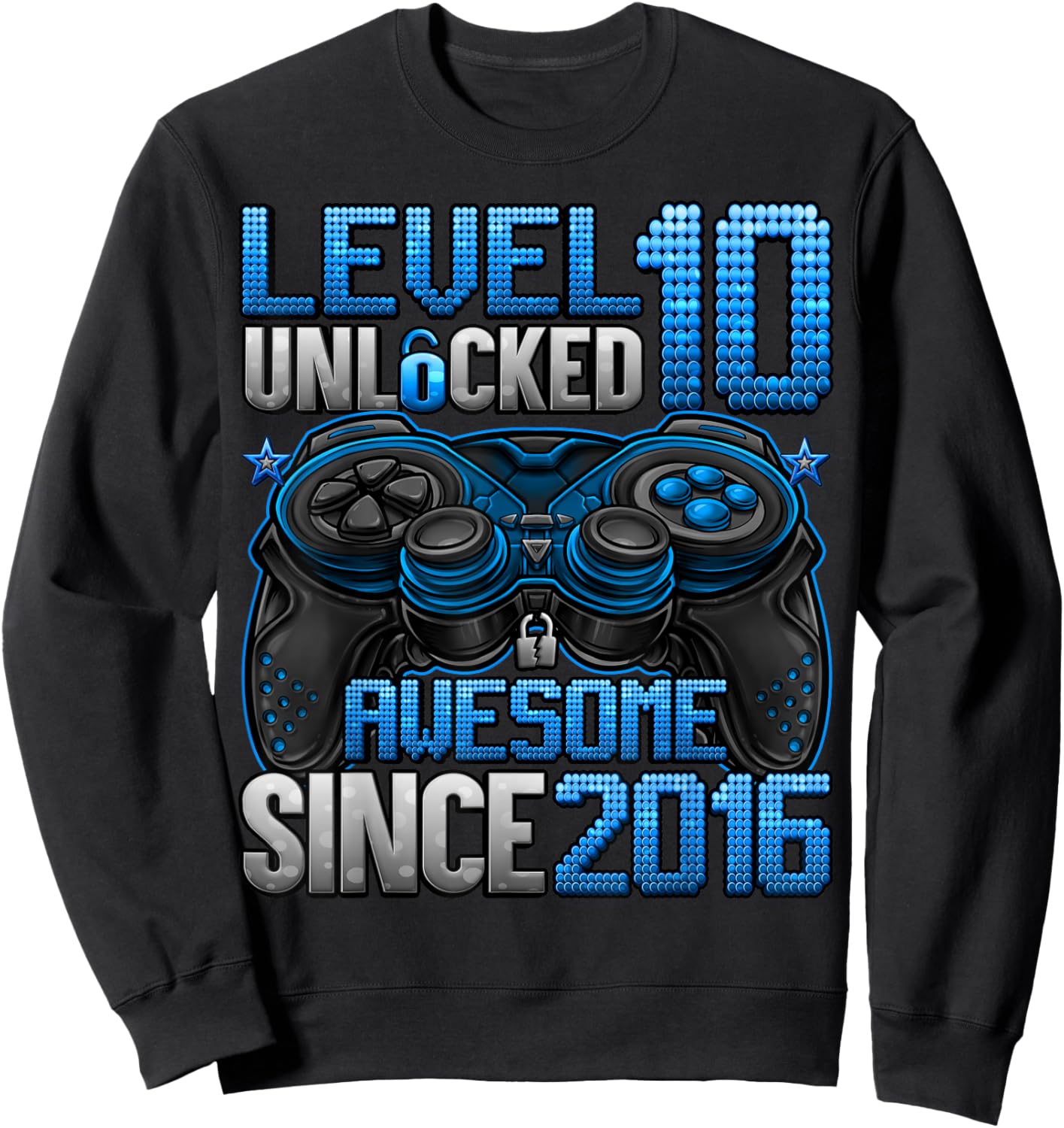 Level 10 Unlocked 10 Year Old Gifts Boys 10th Birthday Boy Sweatshirt - Sweatshirt | Black