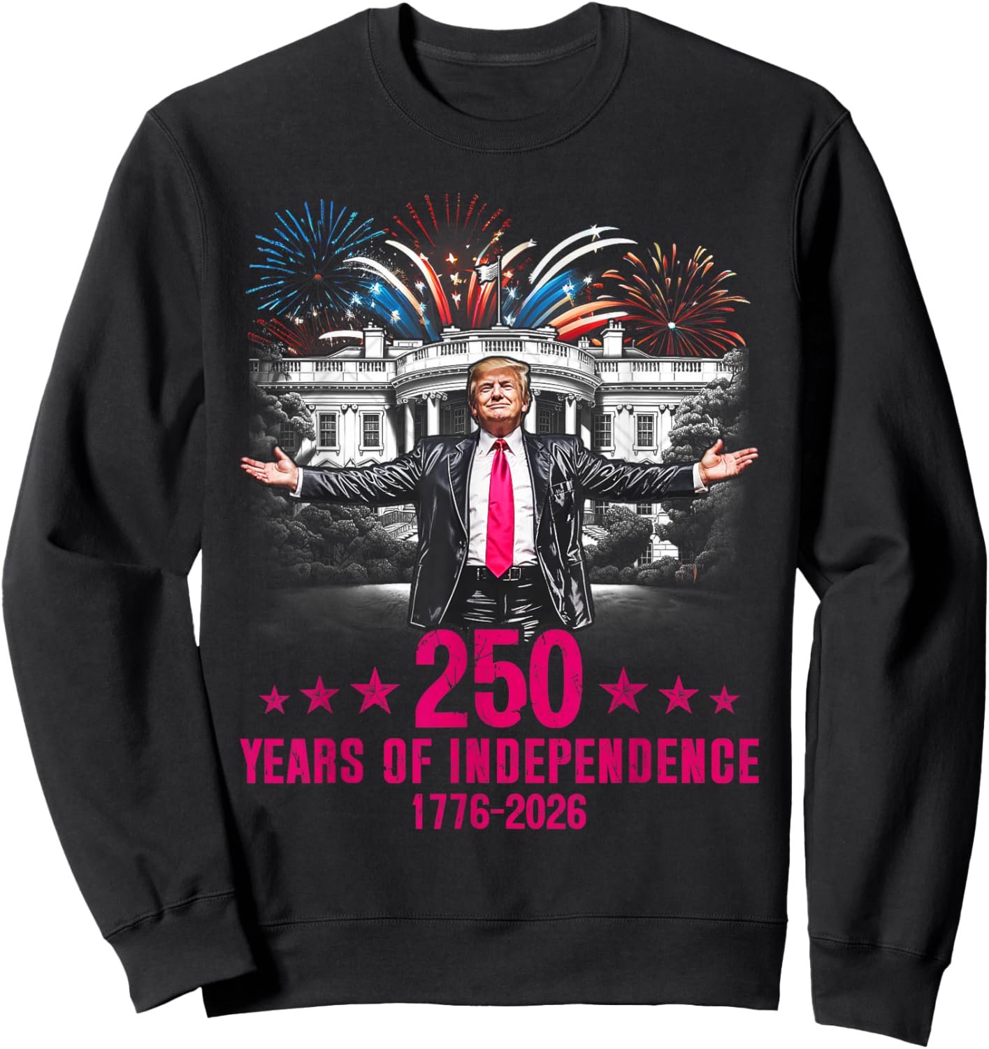 250 Years of Independence American Flag 250th Anniversary Sweatshirt - Sweatshirt | Black