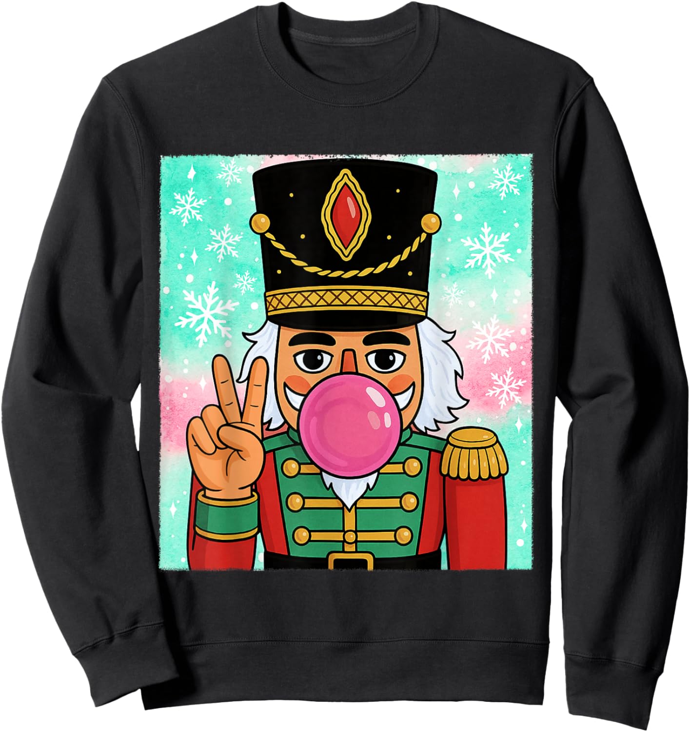 Funny Christmas Nutcracker Retro Vintage Xmas Holiday Women Sweatshirt - Sweatshirt | Black