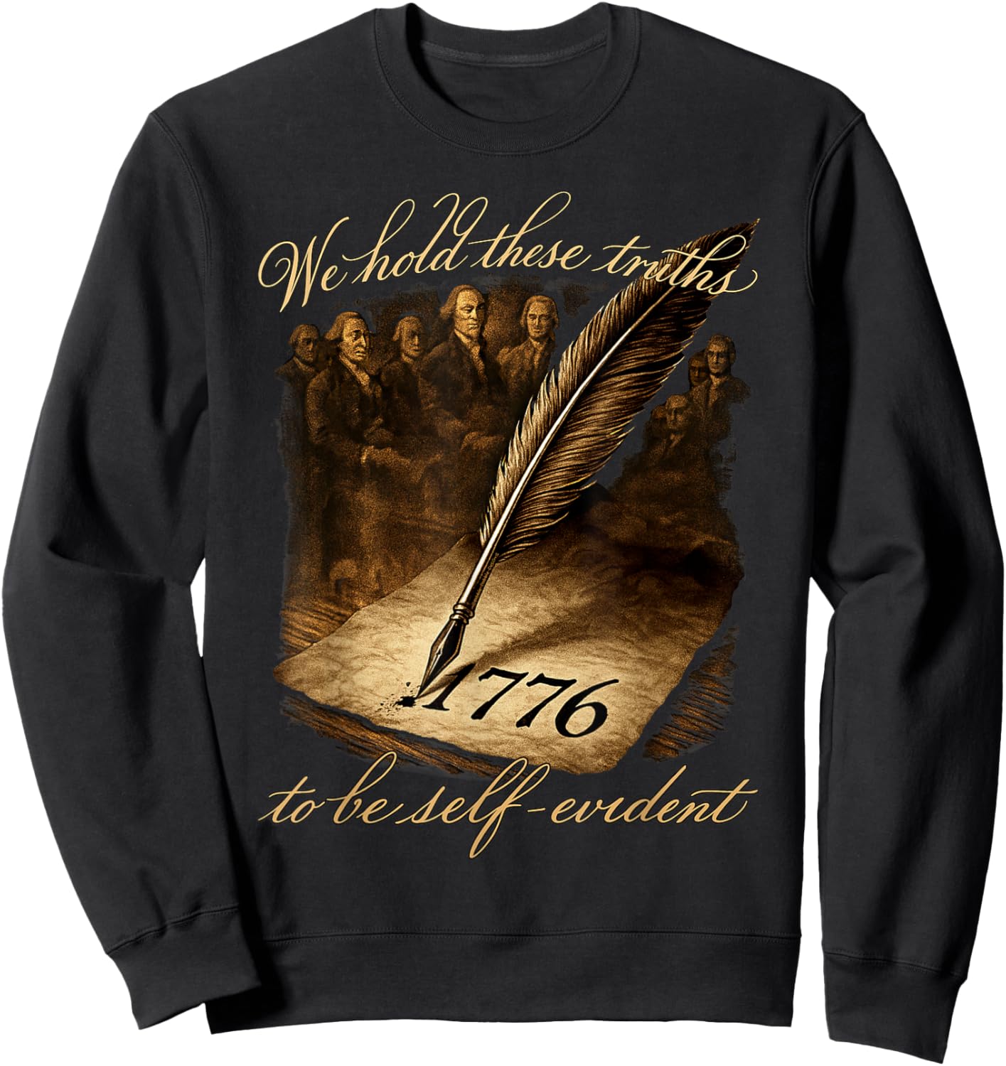 1776 Founding Fathers Declaration of Independence 250th Sweatshirt - Sweatshirt | Black