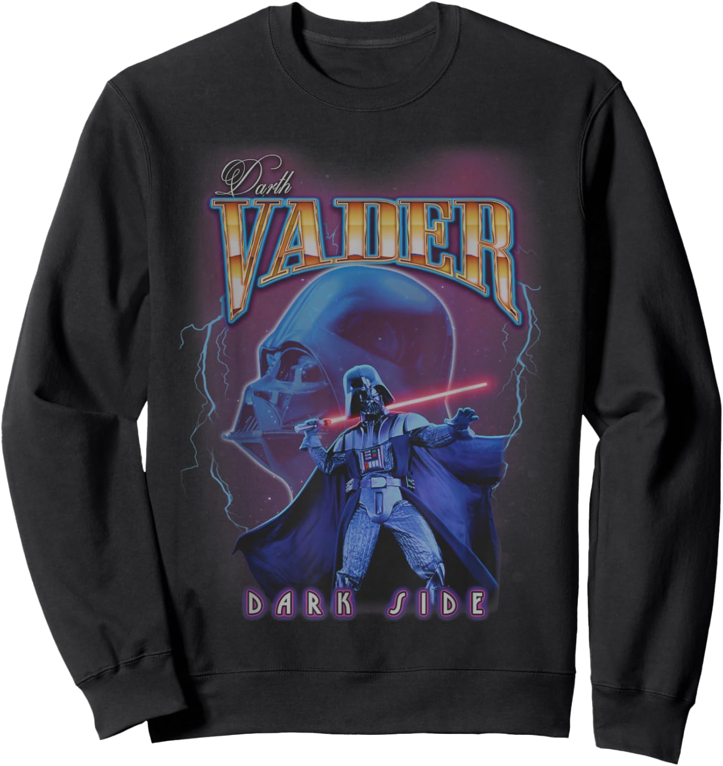 Star Wars A New Hope Trilogy Darth Vader Dark Side Neon Sweatshirt - Sweatshirt | Black