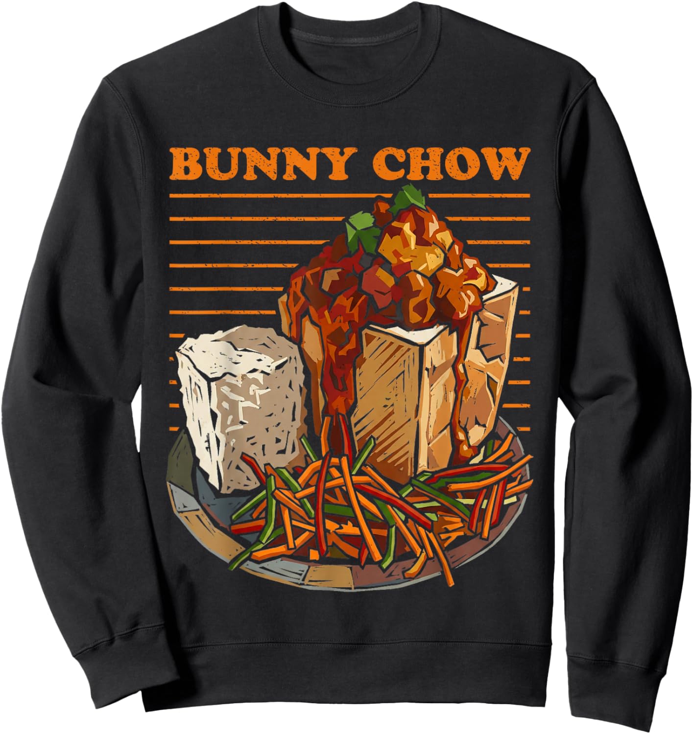 Bunny Chow South Africa Durban Street Food Retro Art Sweatshirt - Sweatshirt | Black